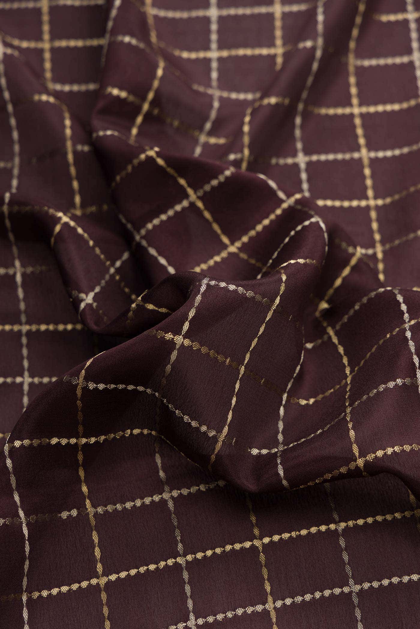 Burgundy Dual Tone Mysore Crepe Saree