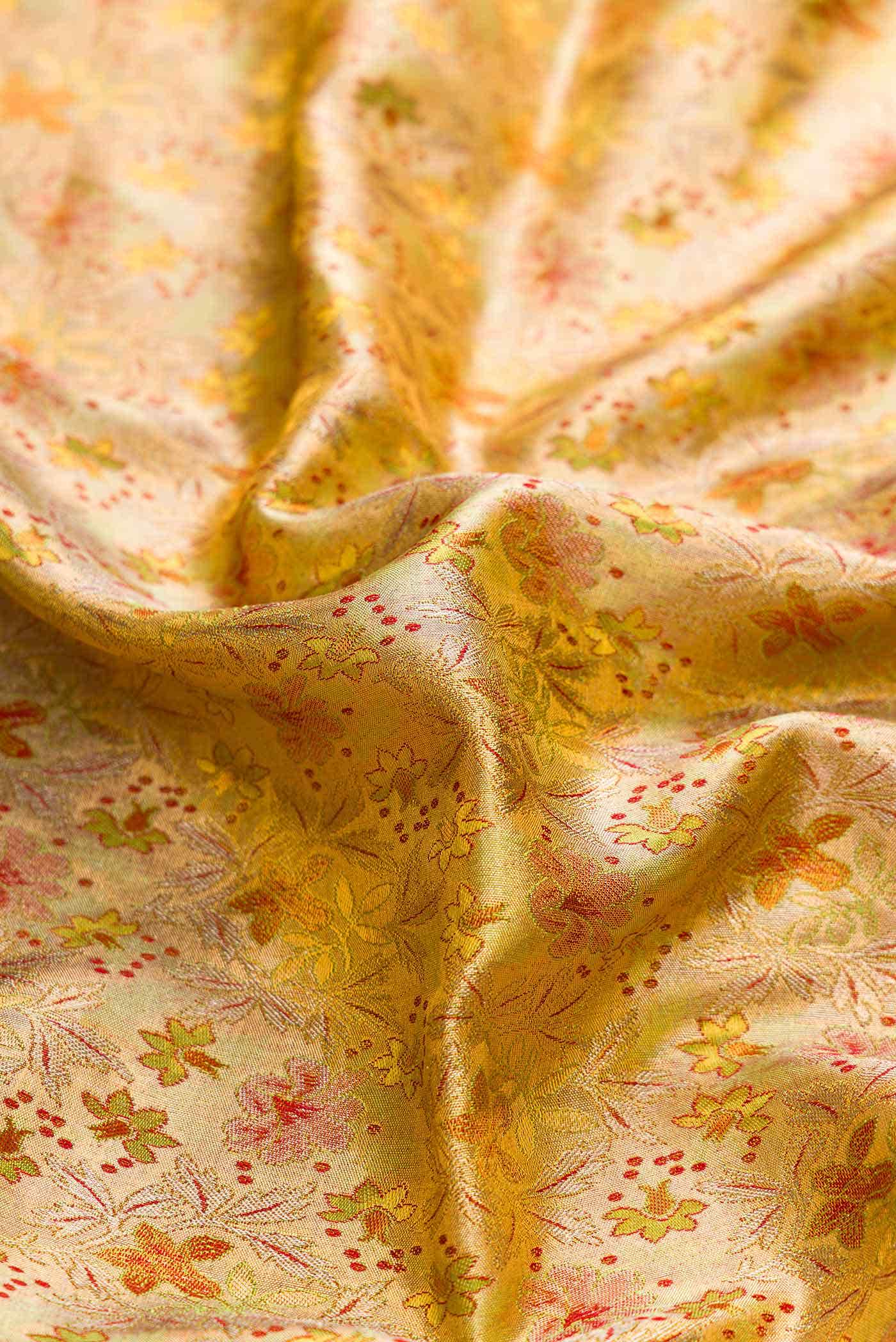 Gold Dual Tone Kanchipuram Tissue Silk Saree
