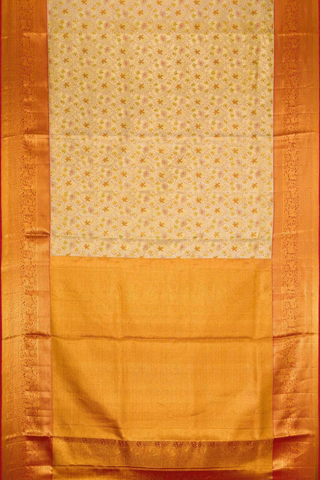 Gold Dual Tone Kanchipuram Tissue Silk Saree