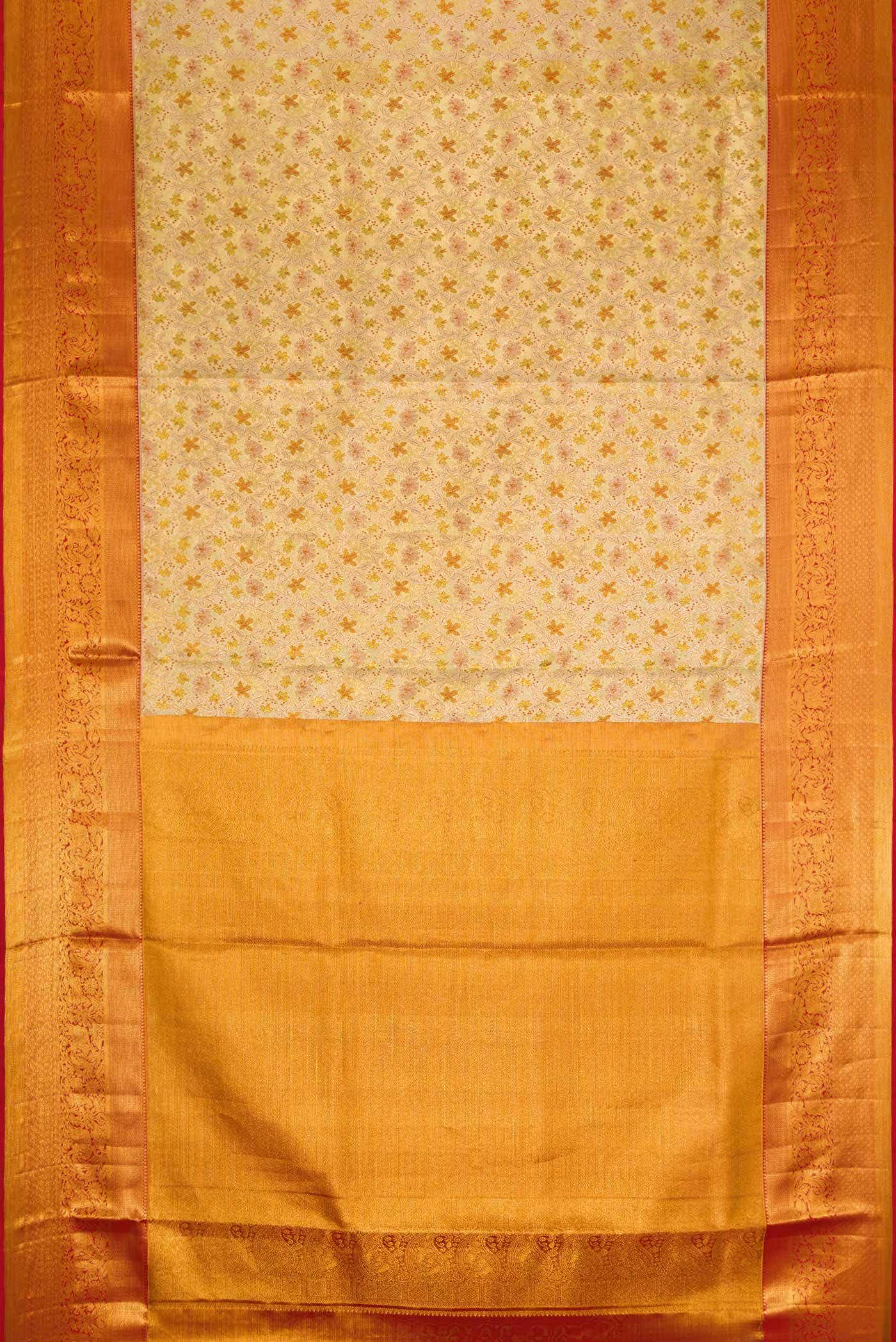 Gold Dual Tone Kanchipuram Tissue Silk Saree