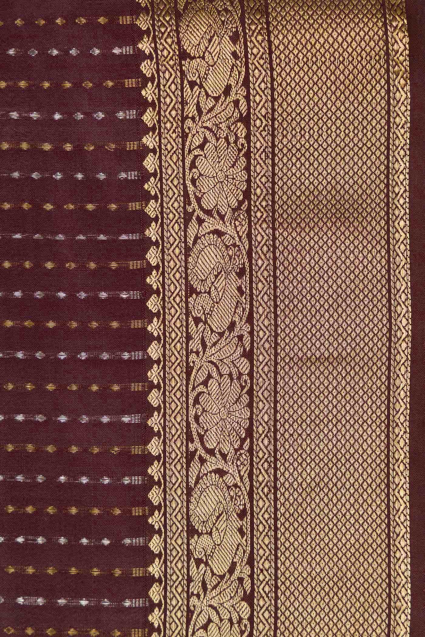 Coffee Brown Dual Tone Kanchipuram Silk Saree