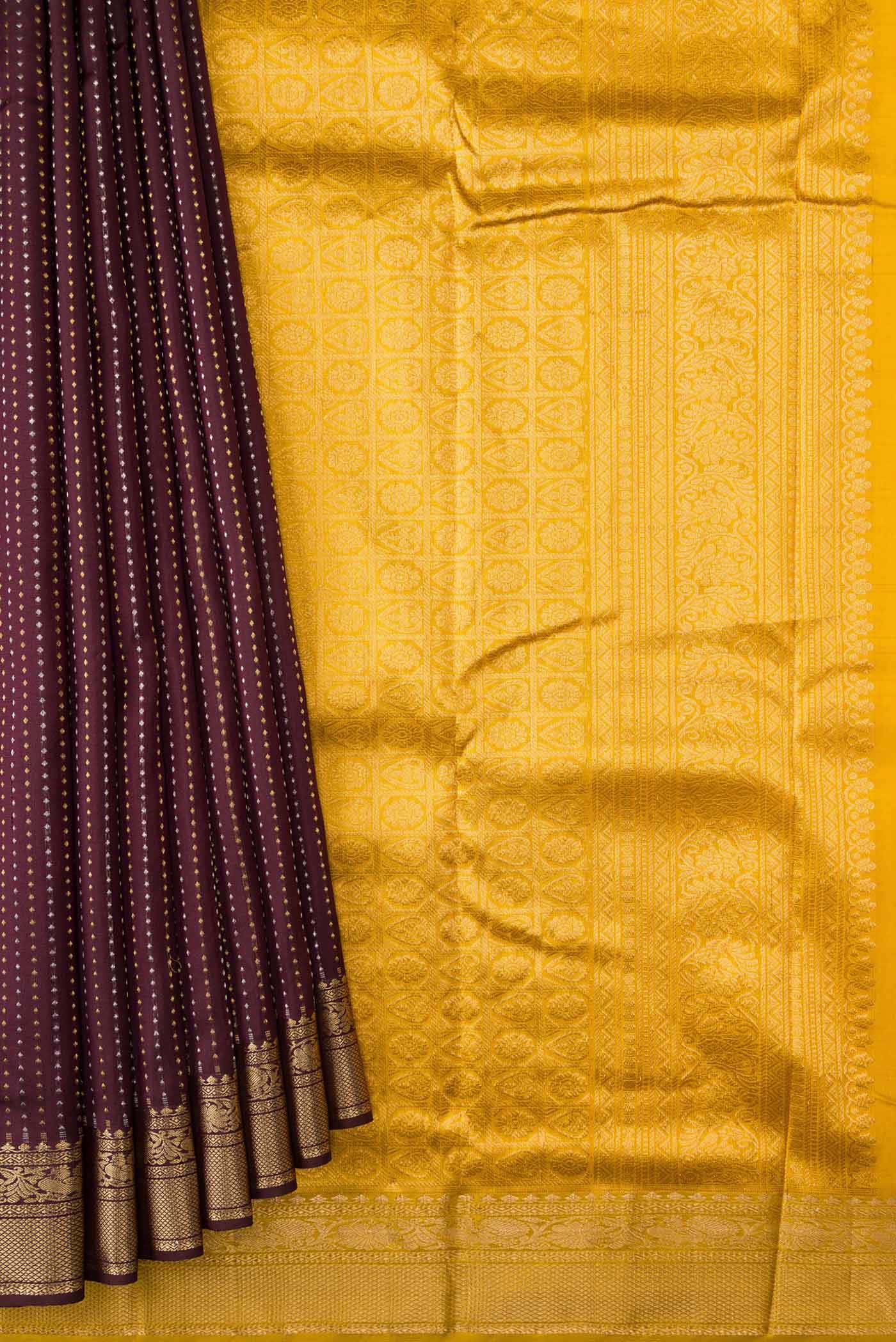 Coffee Brown Dual Tone Kanchipuram Silk Saree