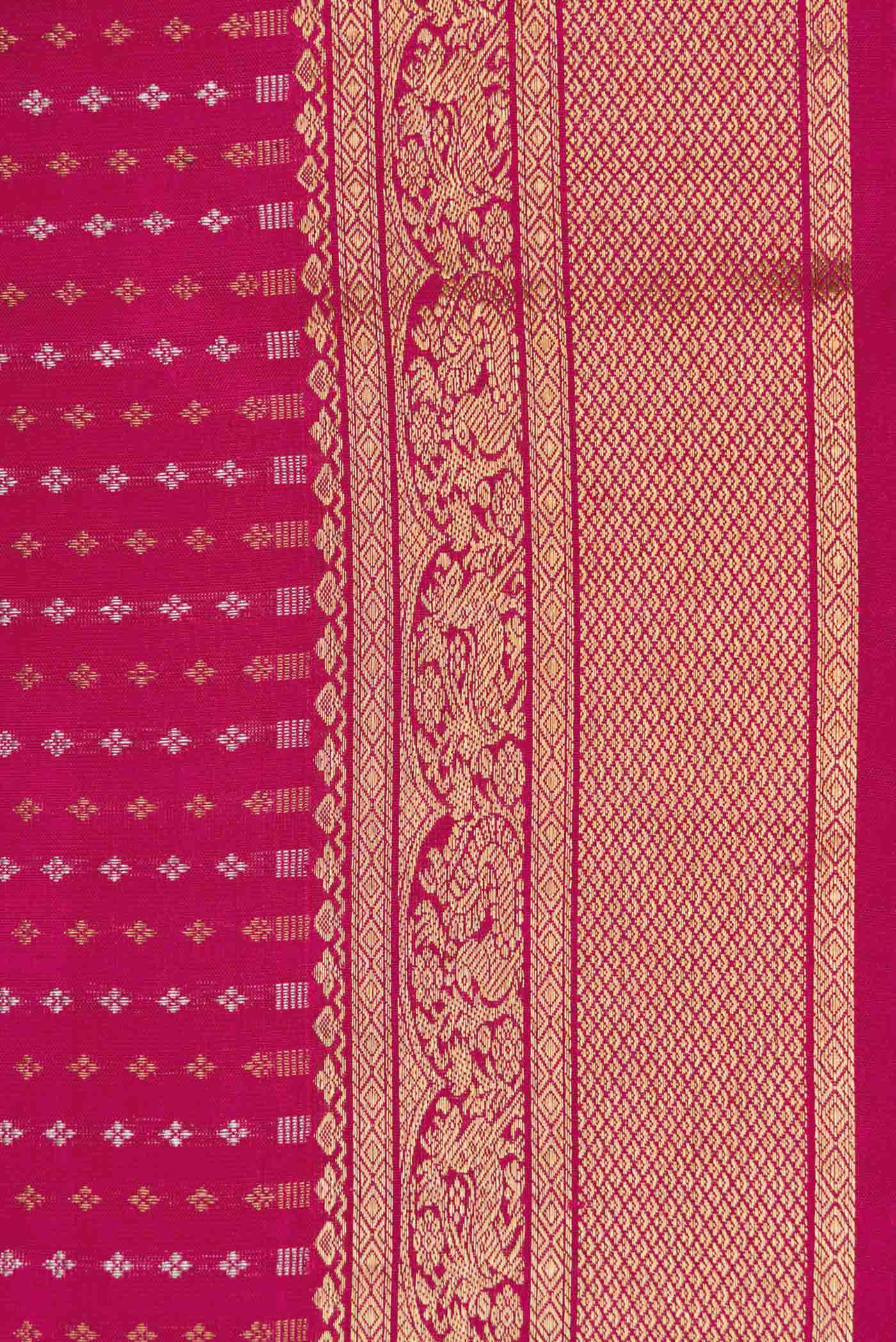 Dark Pink Dual Tone Kanchipuram Silk Saree