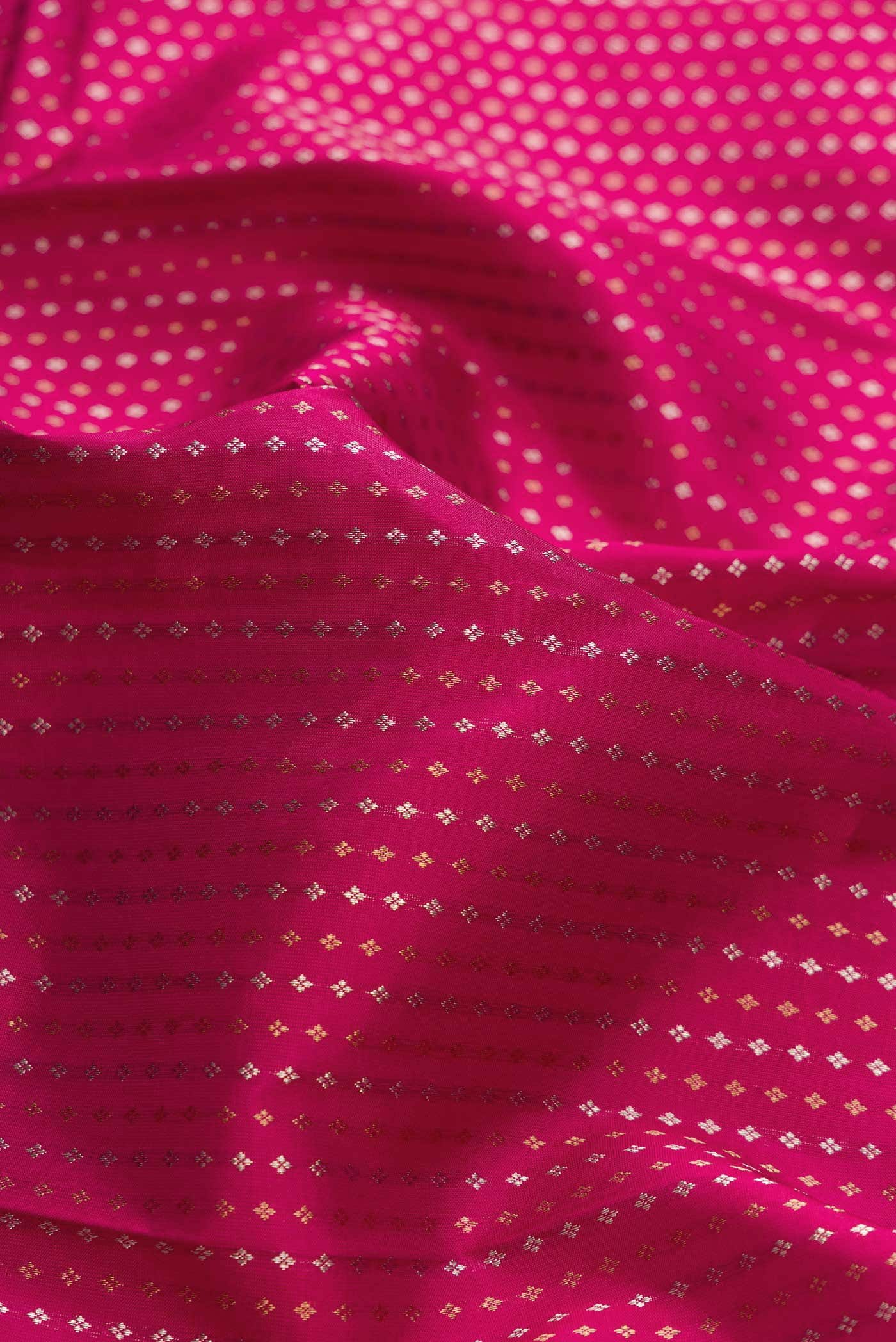 Dark Pink Dual Tone Kanchipuram Silk Saree