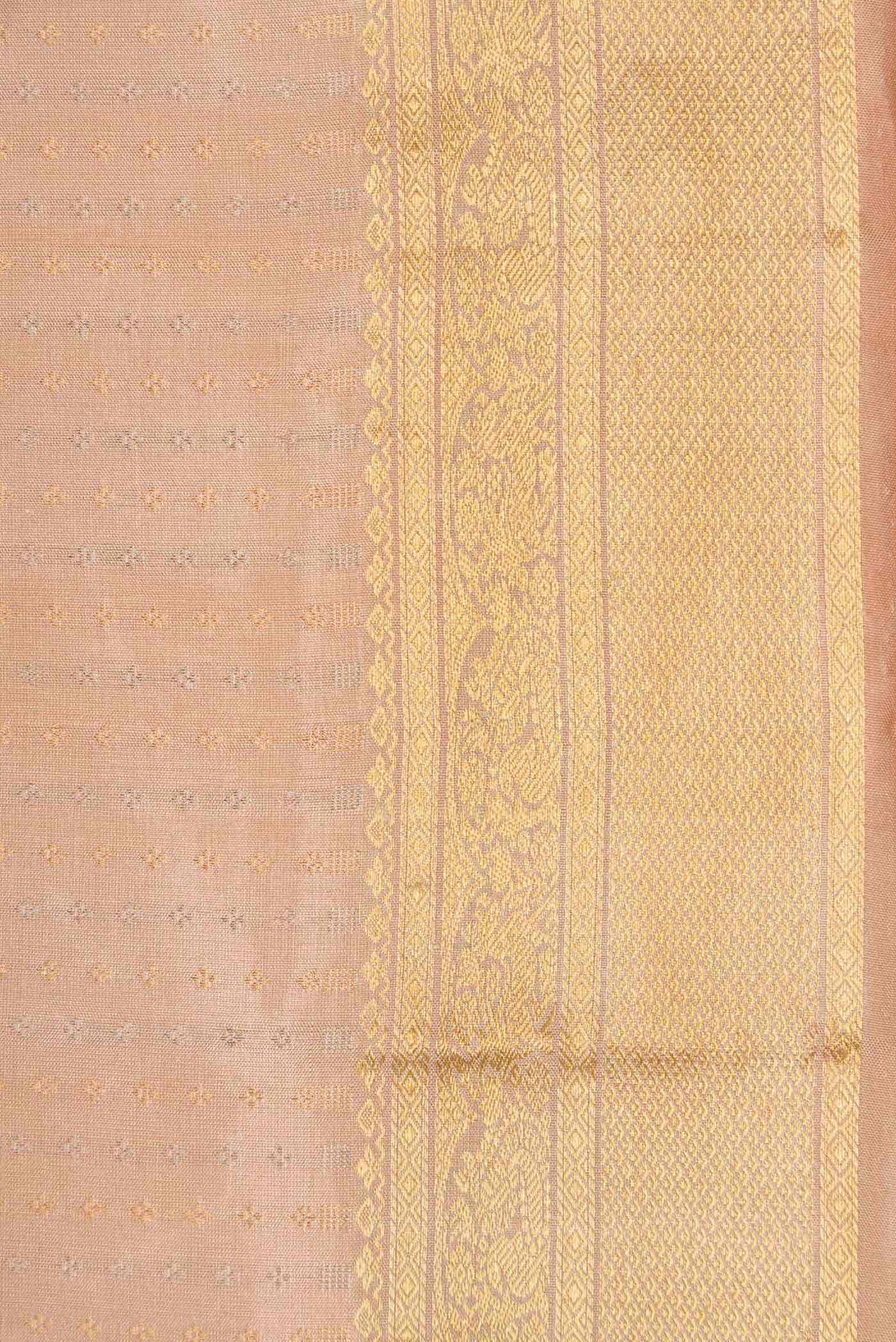 Dark Beige Dual Tone Kanchipuram Silk Saree