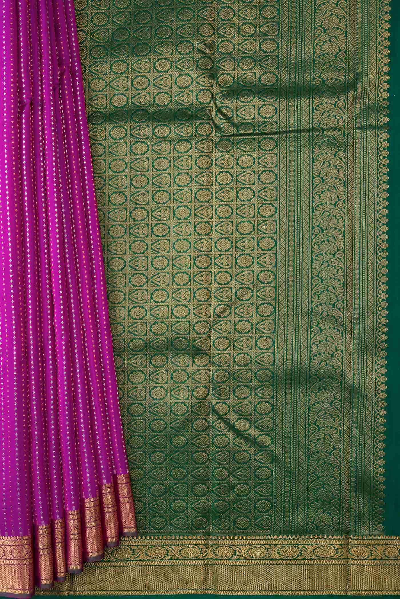 Pink Dual Tone Kanchipuram Silk Saree