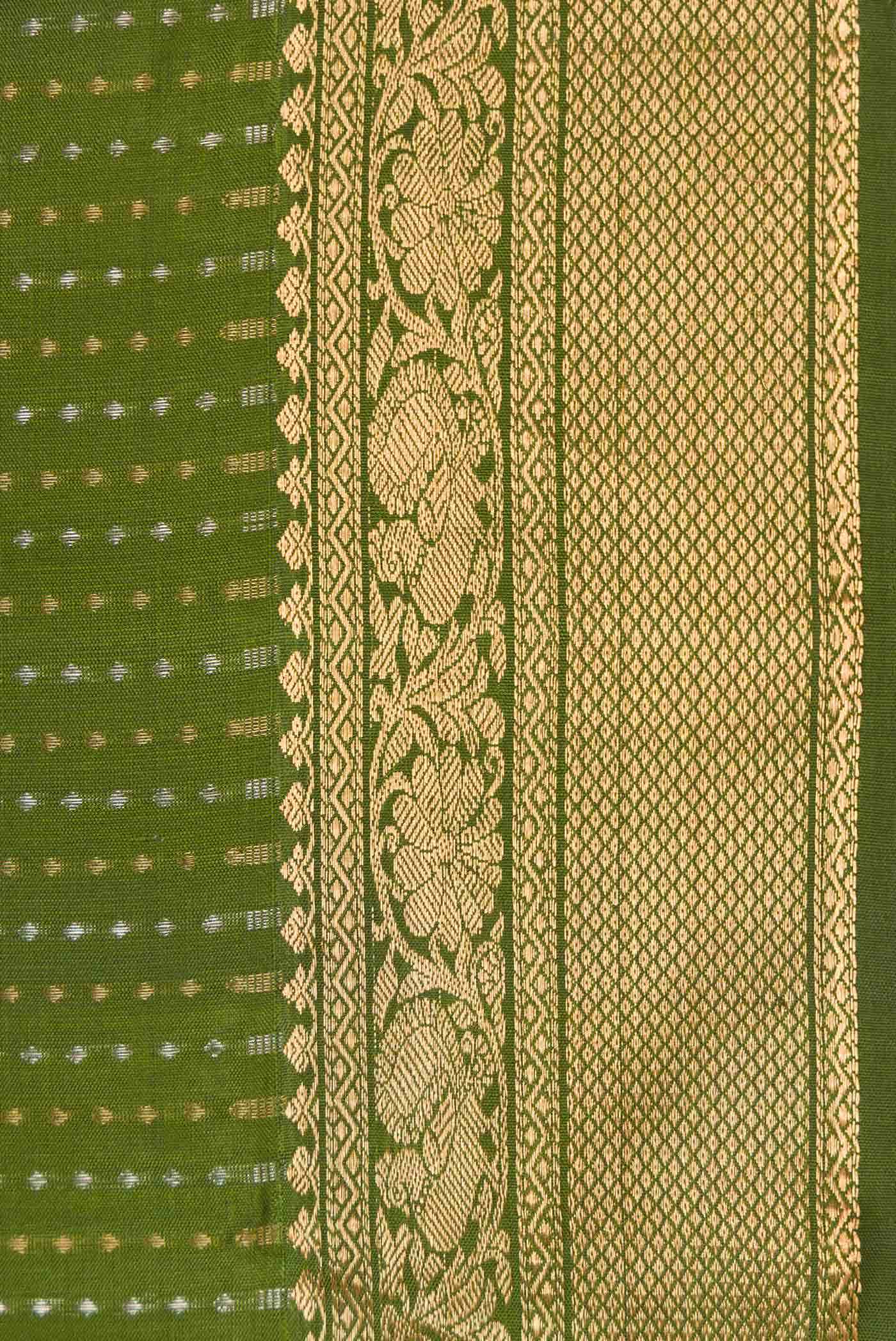 Green Dual Tone Kanchipuram Silk Saree