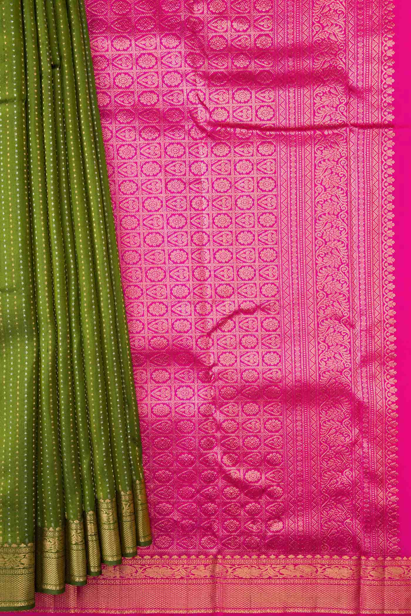 Green Dual Tone Kanchipuram Silk Saree