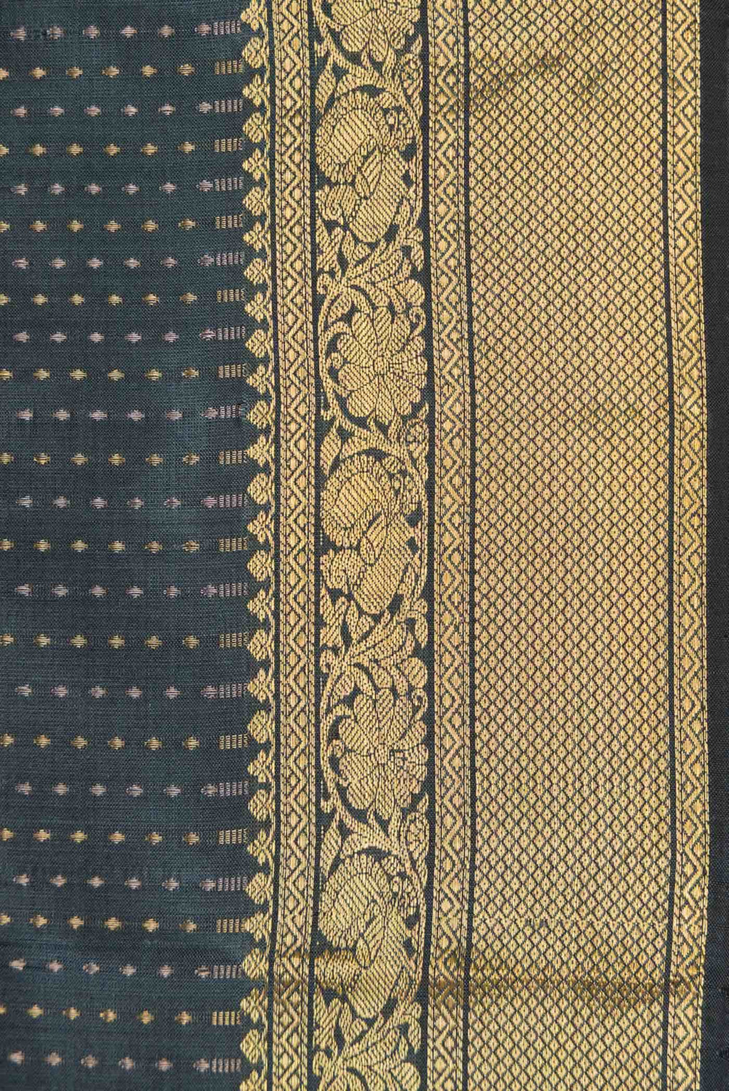 Grey Dual Tone Kanchipuram Silk Saree