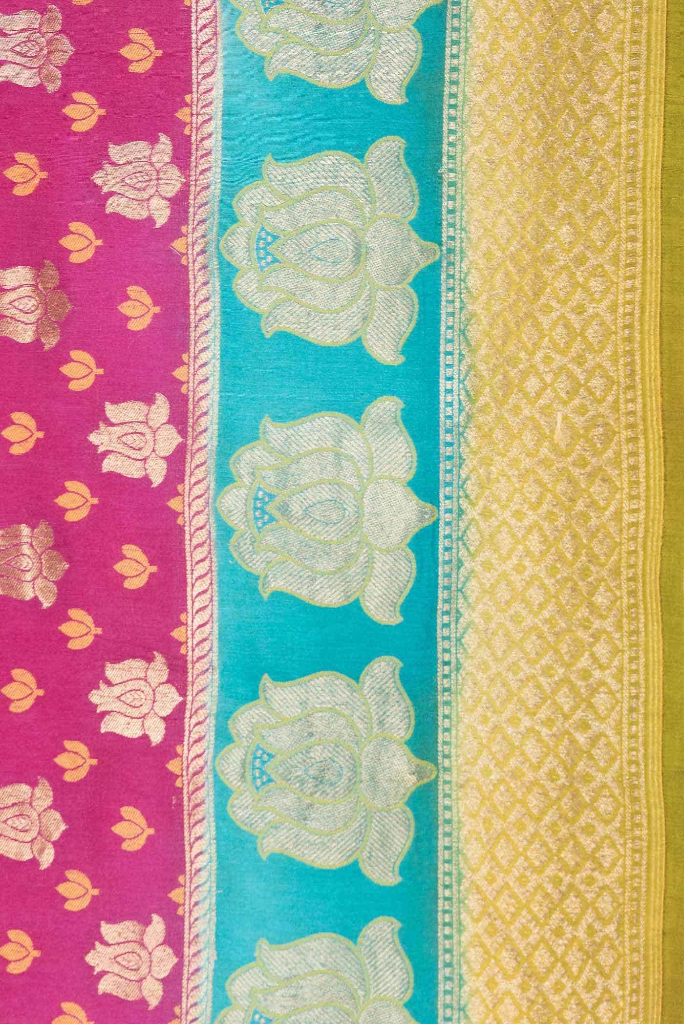 Pink Dual Tone Banarasi Georgette Saree