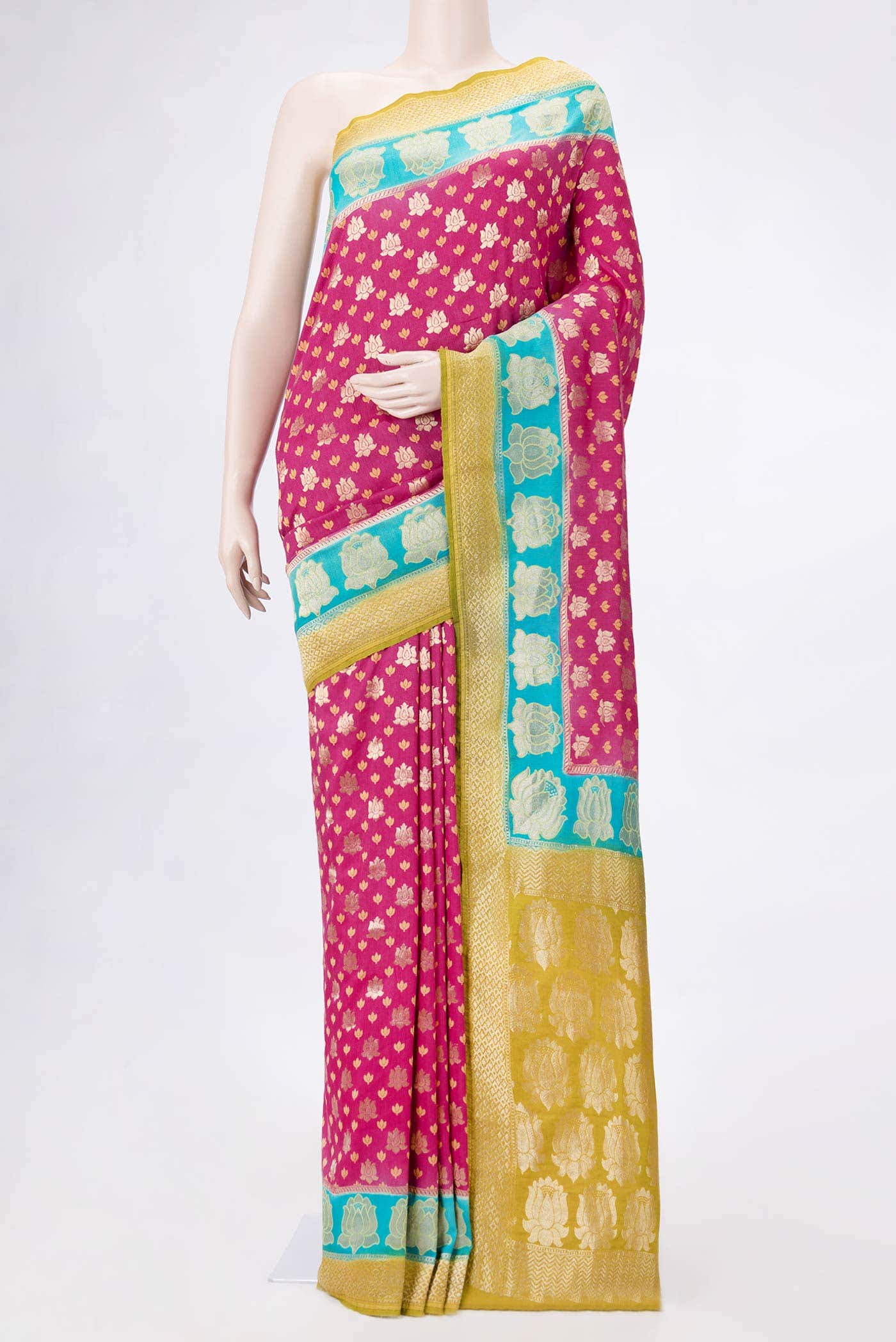 Pink Dual Tone Banarasi Georgette Saree
