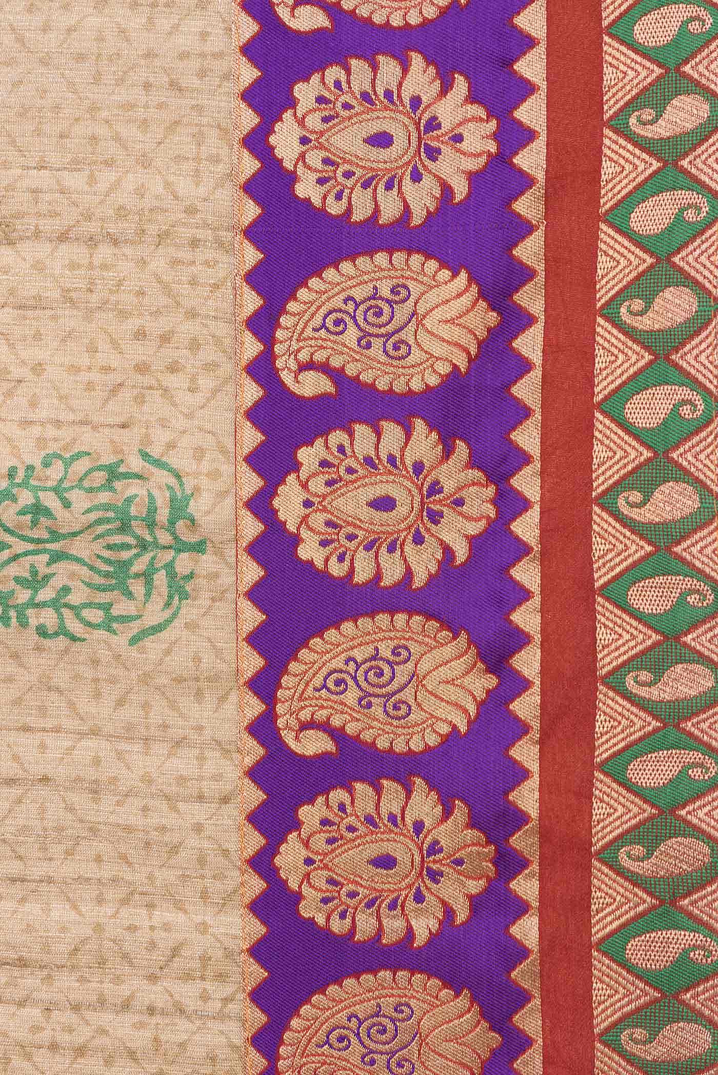 Gold Dual Tone Tussar Saree