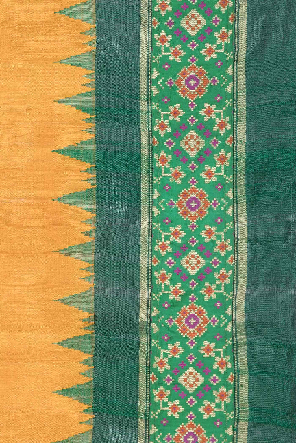 Mustard Dual Tone Raw Silk Saree