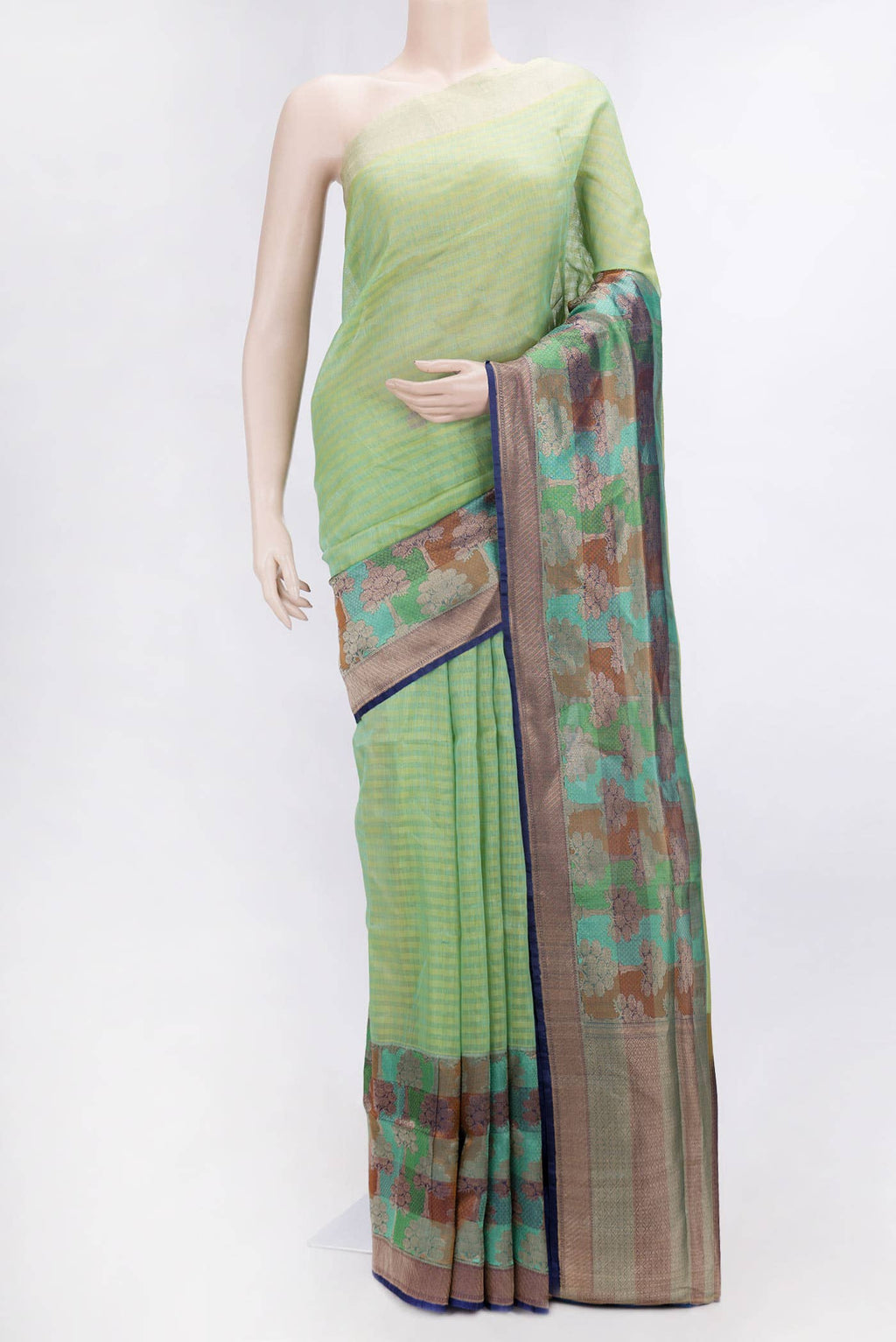 Green Dual Tone Linen Saree