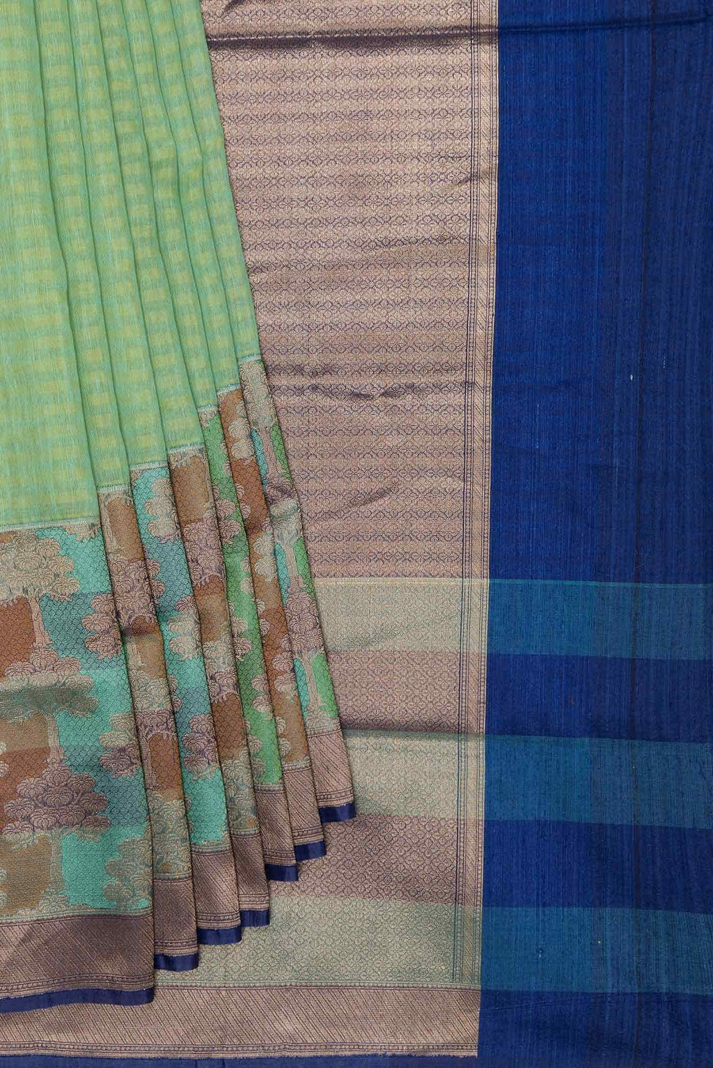 Green Dual Tone Linen Saree