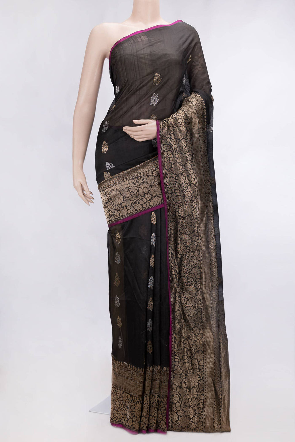 Black Dual Tone Chanderi Silk Saree
