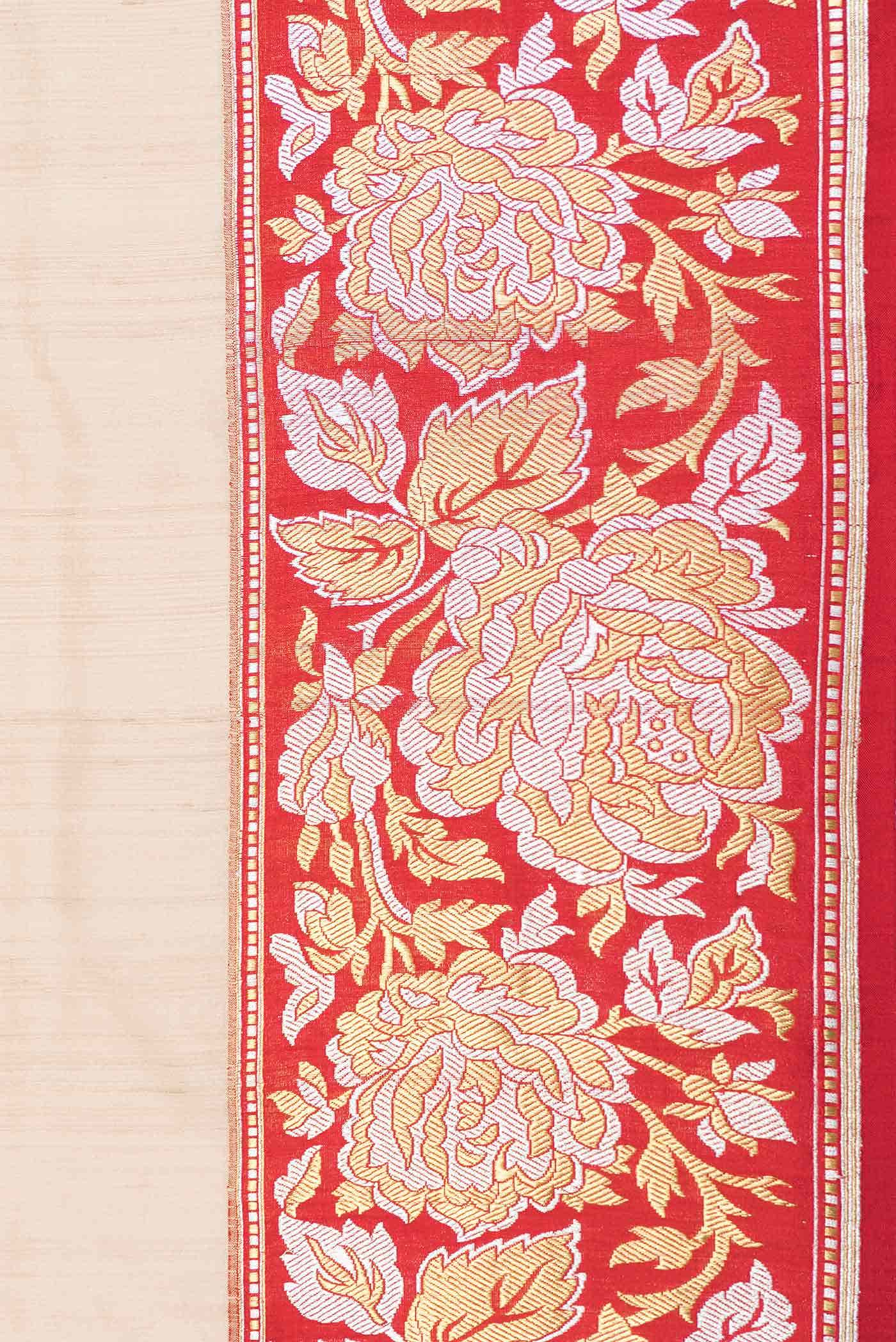 Beige Dual Tone Tussar Silk Saree