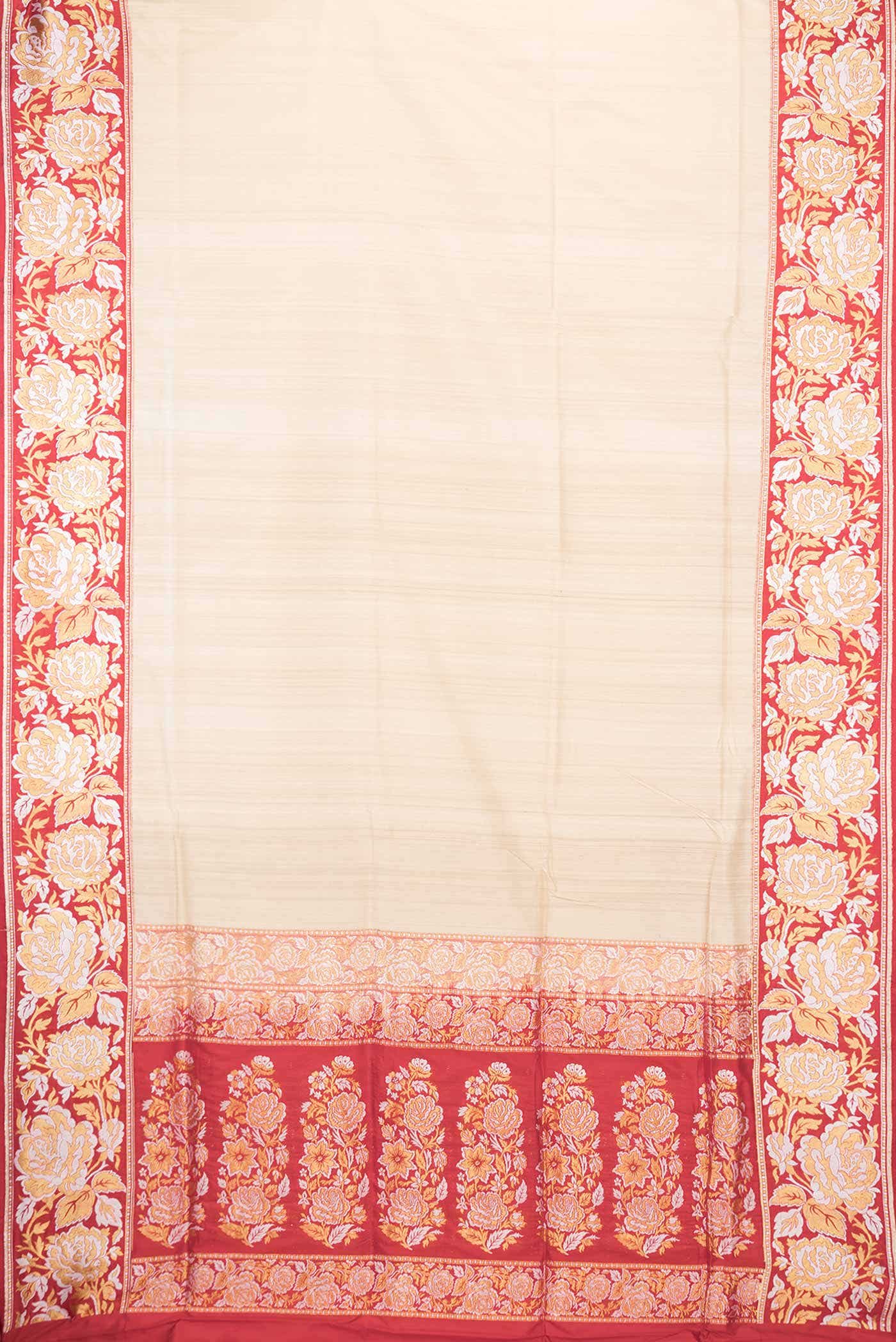 Beige Dual Tone Tussar Silk Saree