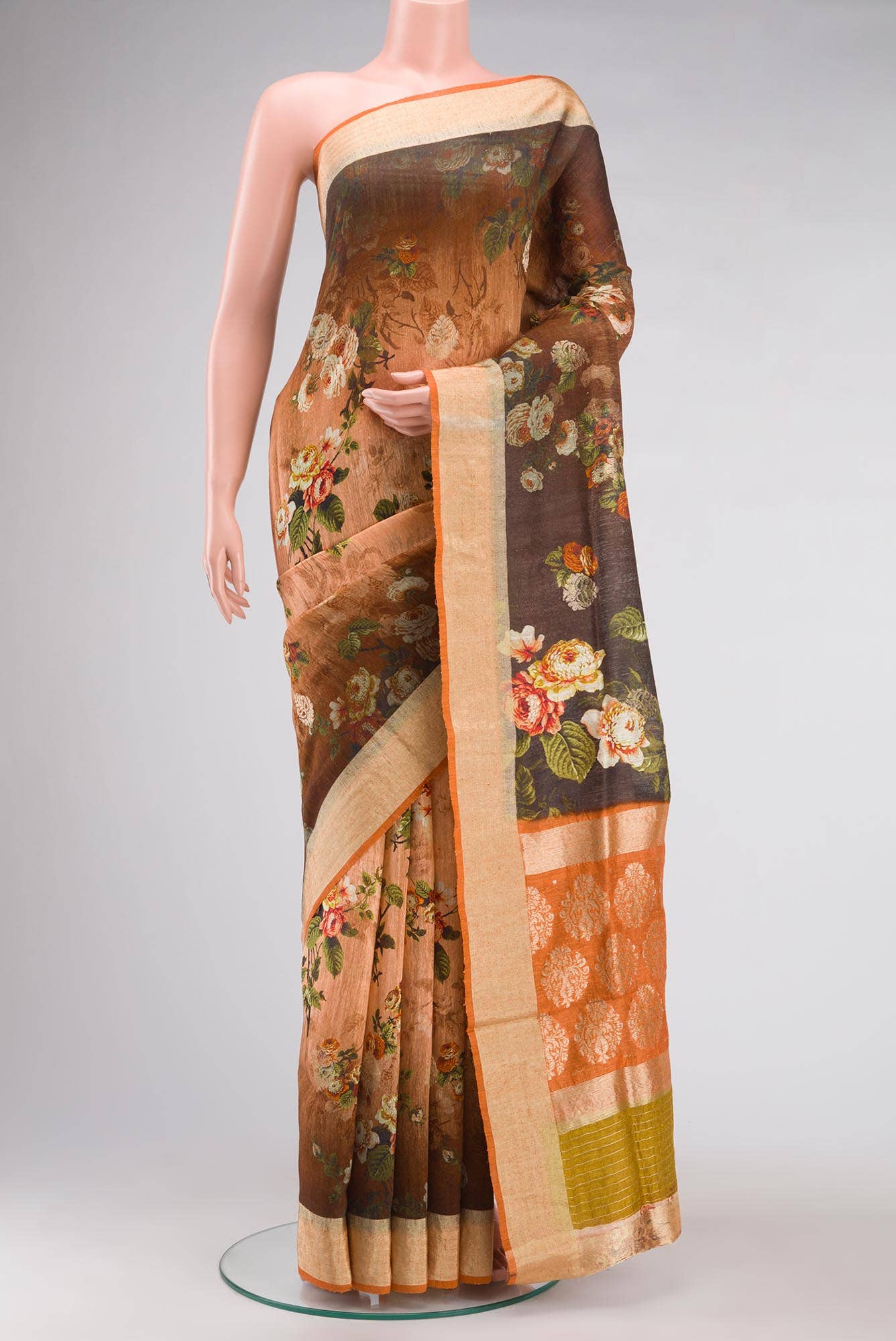 Multi Tussar Silk Saree