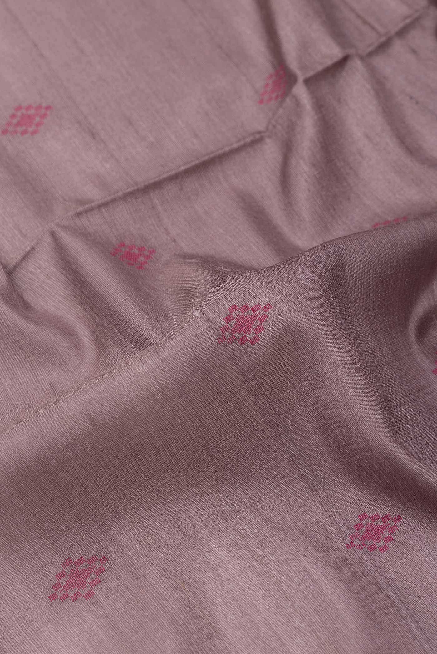 Rose Gold Dual Tone Tussar Silk Saree