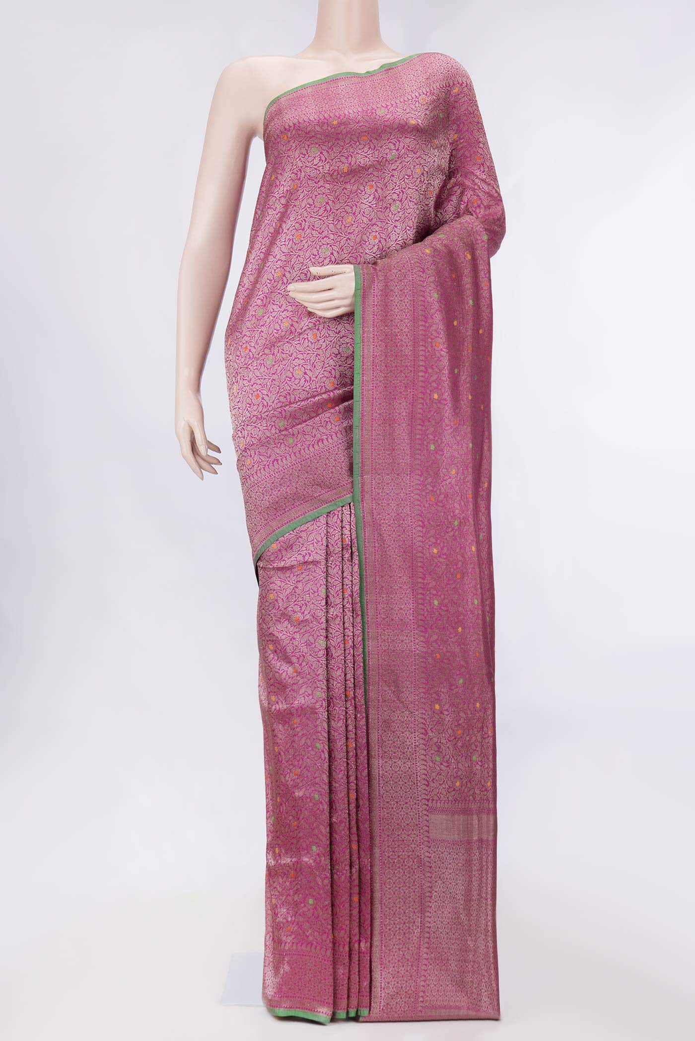 Pink Dual Tone Banarasi Silk Saree
