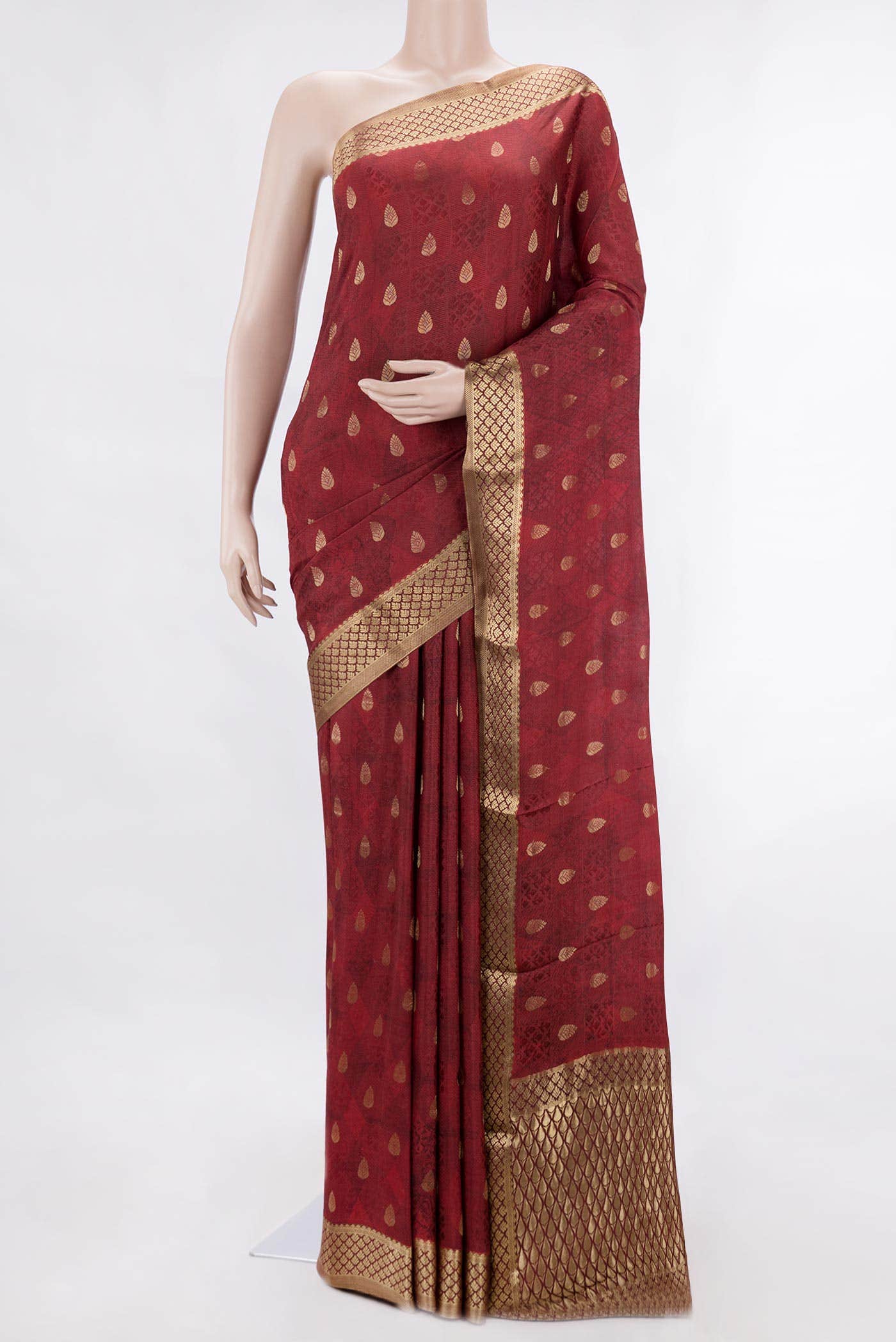 Maroon Dual Tone Mysore Georgette Saree