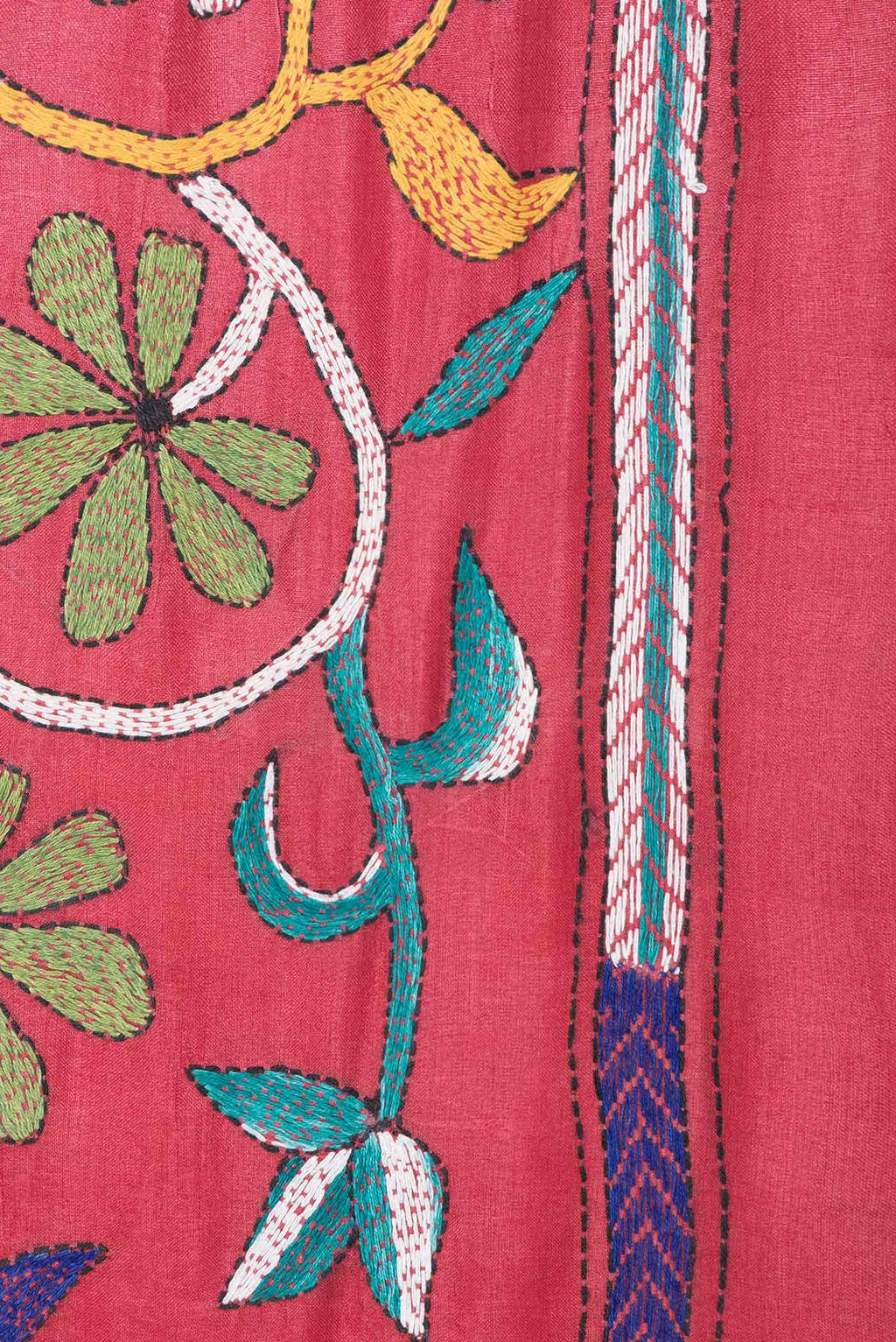 Dark Pink Dual Tone Tussar Saree