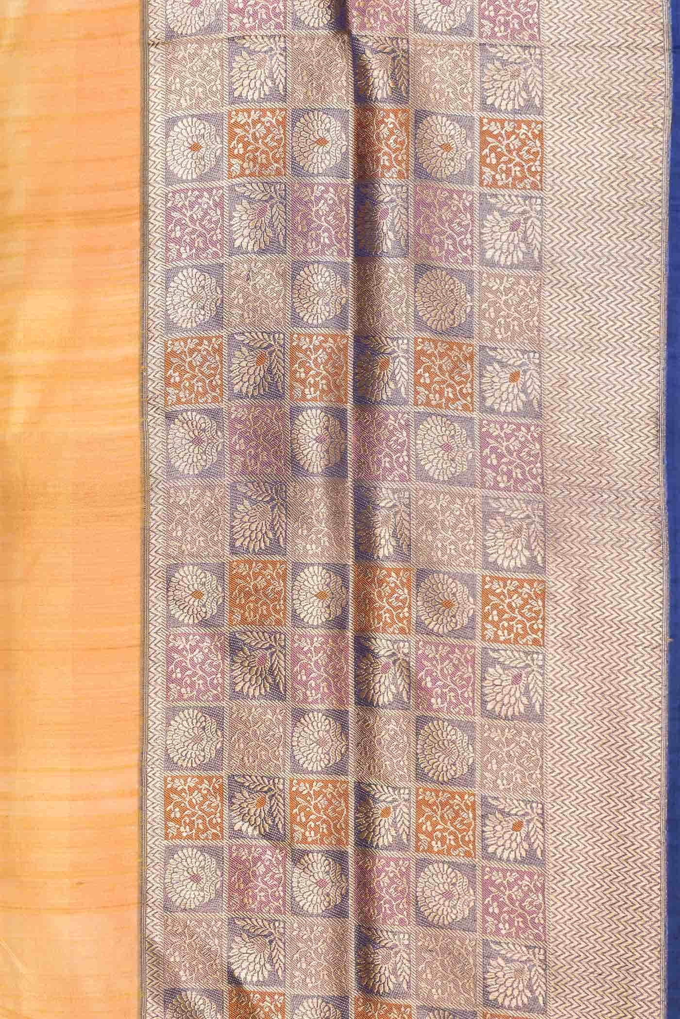 Orange and Gold Dual Tone Linen Saree