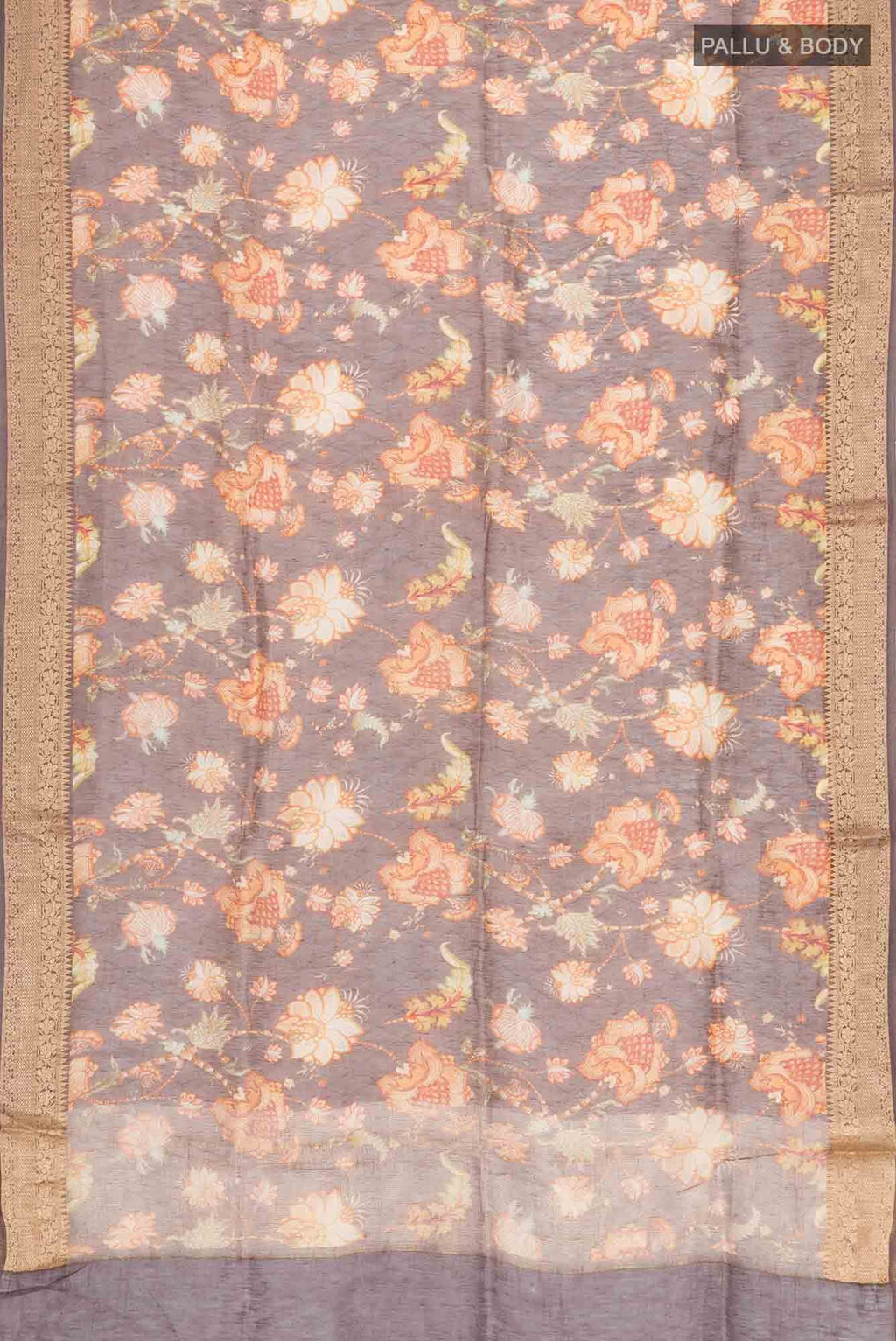 Brown Linen Cotton Saree