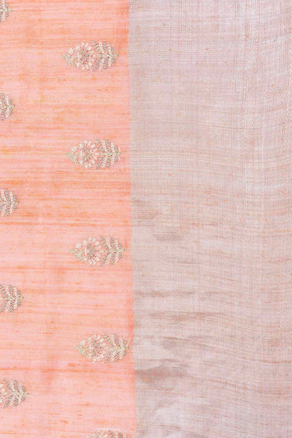 Peach Dual Tone Tussar Saree