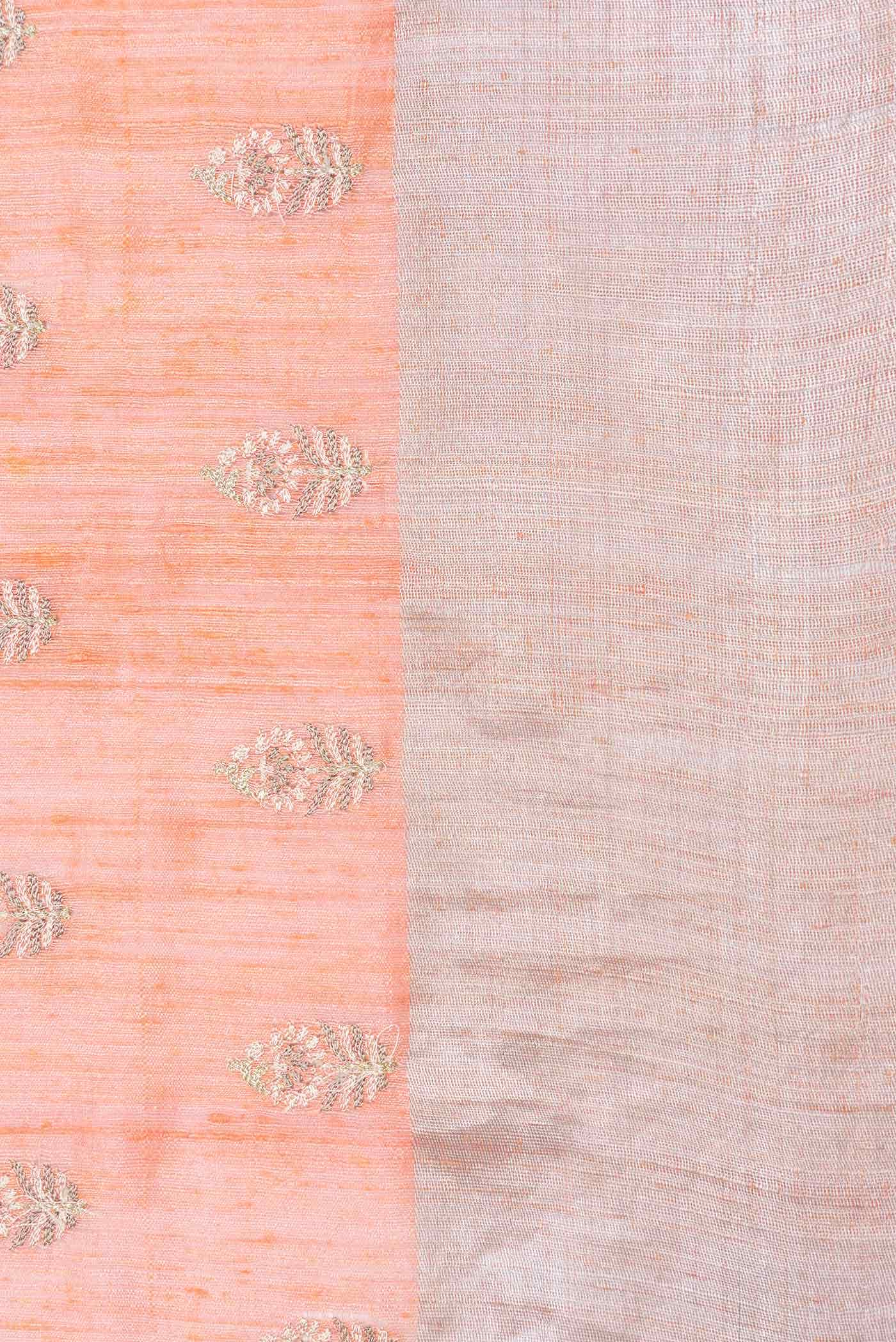 Peach Dual Tone Tussar Saree