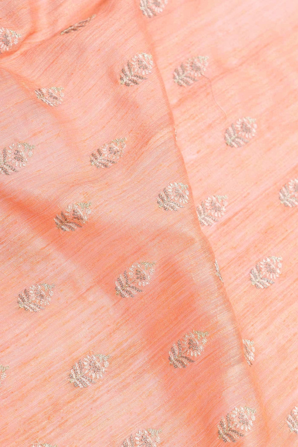 Peach Dual Tone Tussar Saree