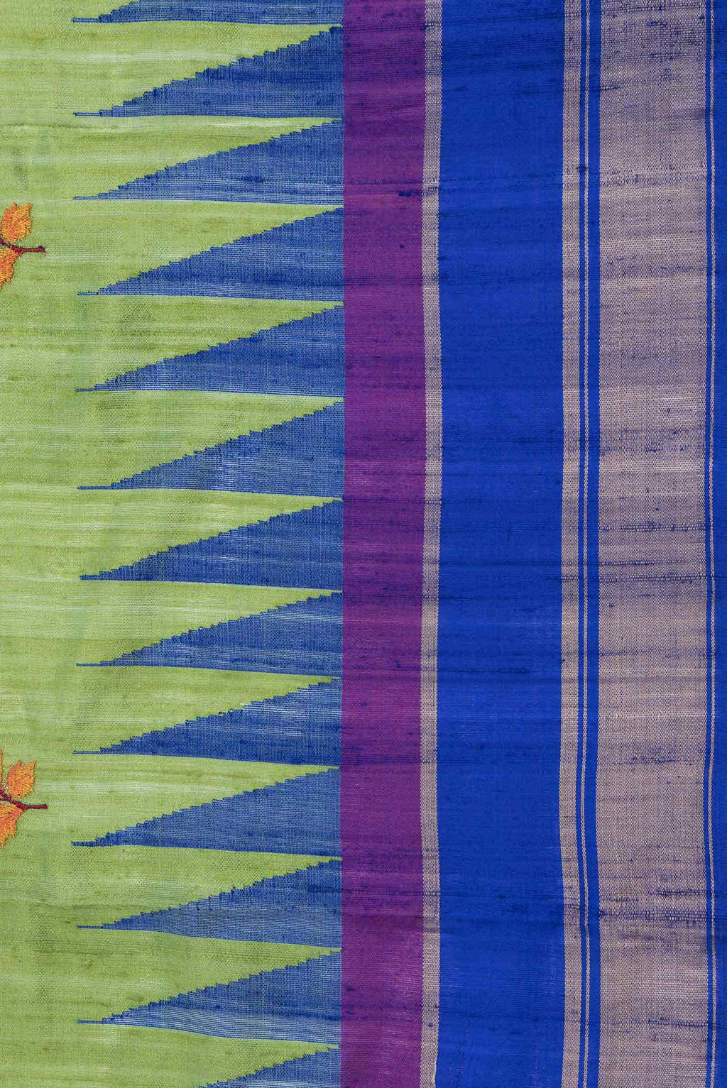 Parrot Green Dual Tone Tussar Saree