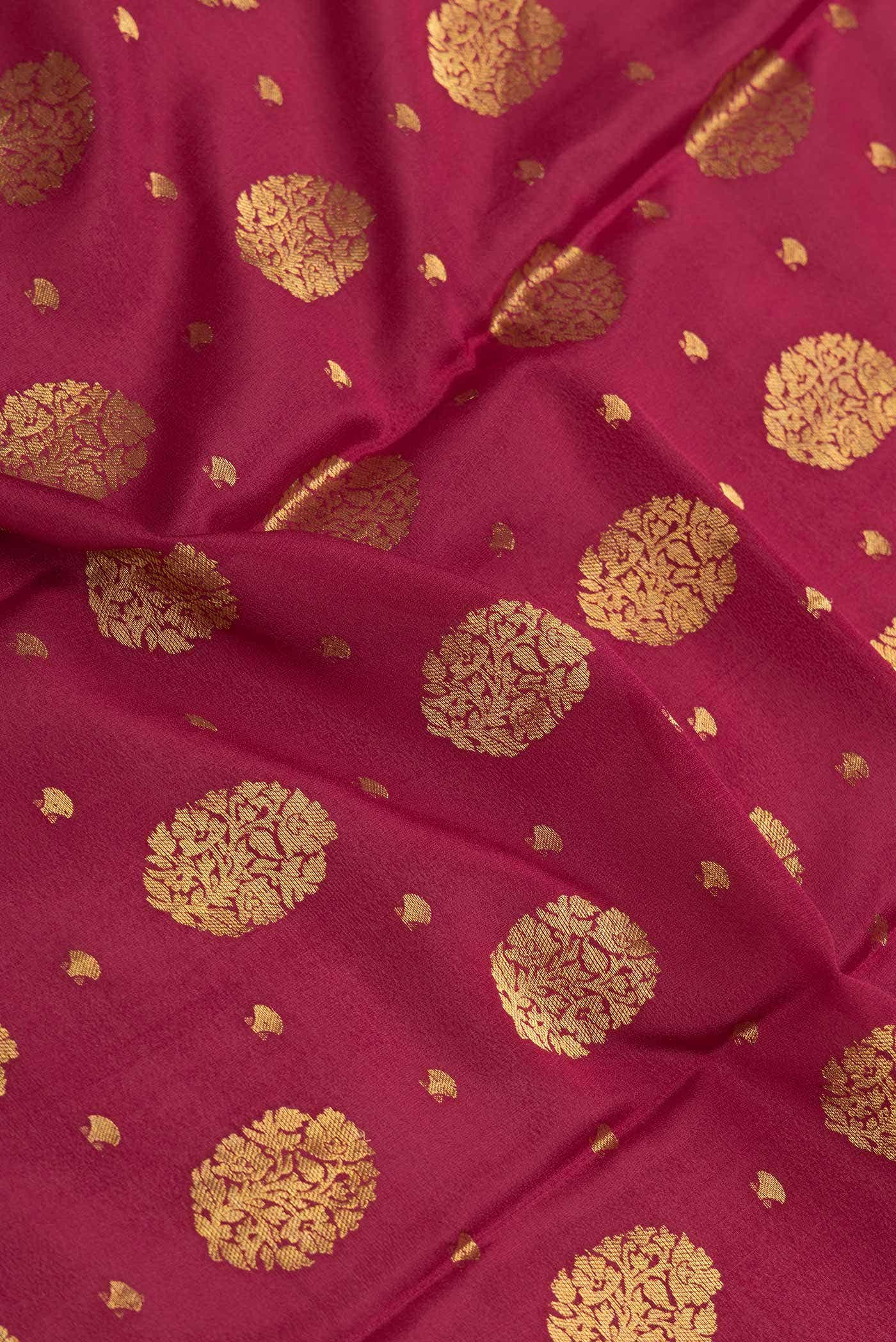 Maroon Mysore Crepe Saree