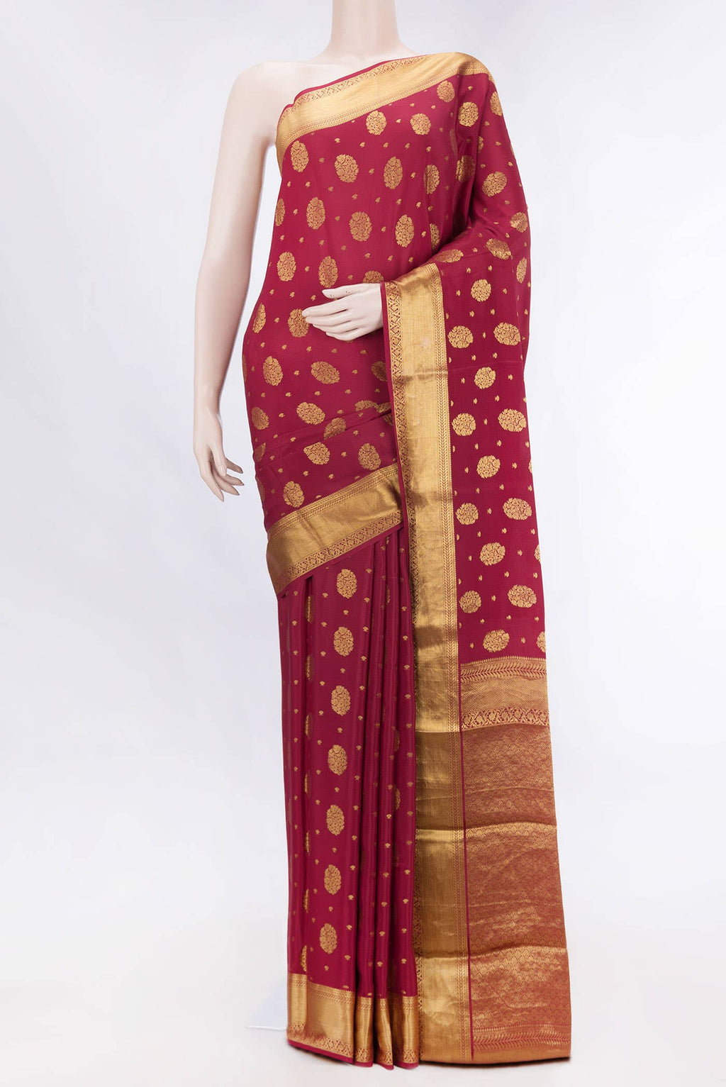 Maroon Dual Tone Mysore Georgette Saree