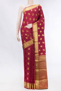 Maroon Mysore Crepe Saree