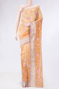 Orange Dual Tone Organza Silk Saree