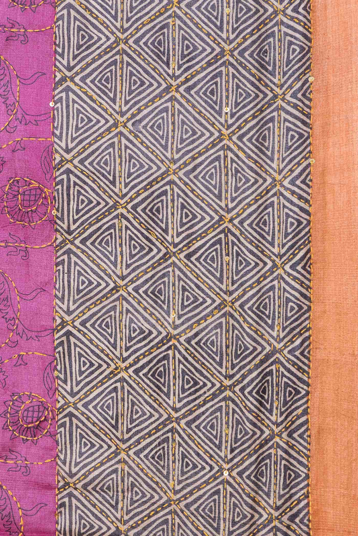 Pink Dual Tone Tussar Saree