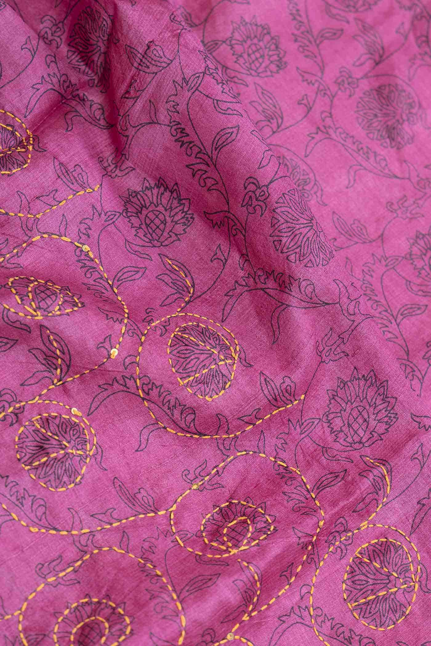 Pink Dual Tone Tussar Saree