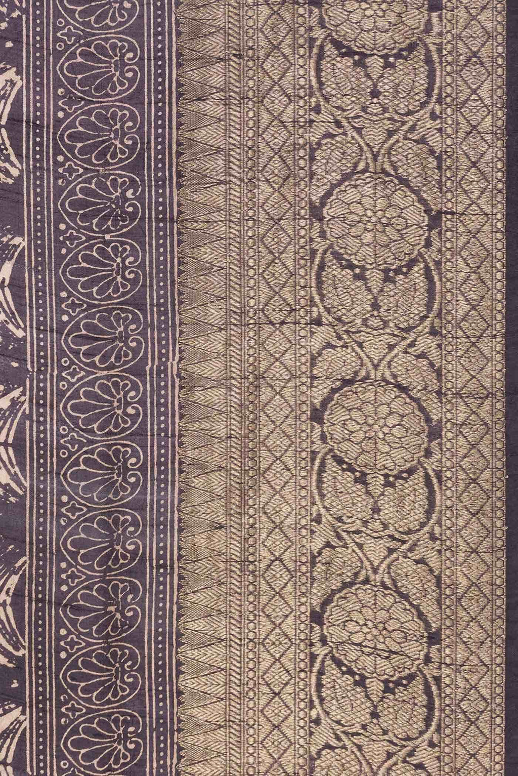 Burgundy Tussar Silk Saree