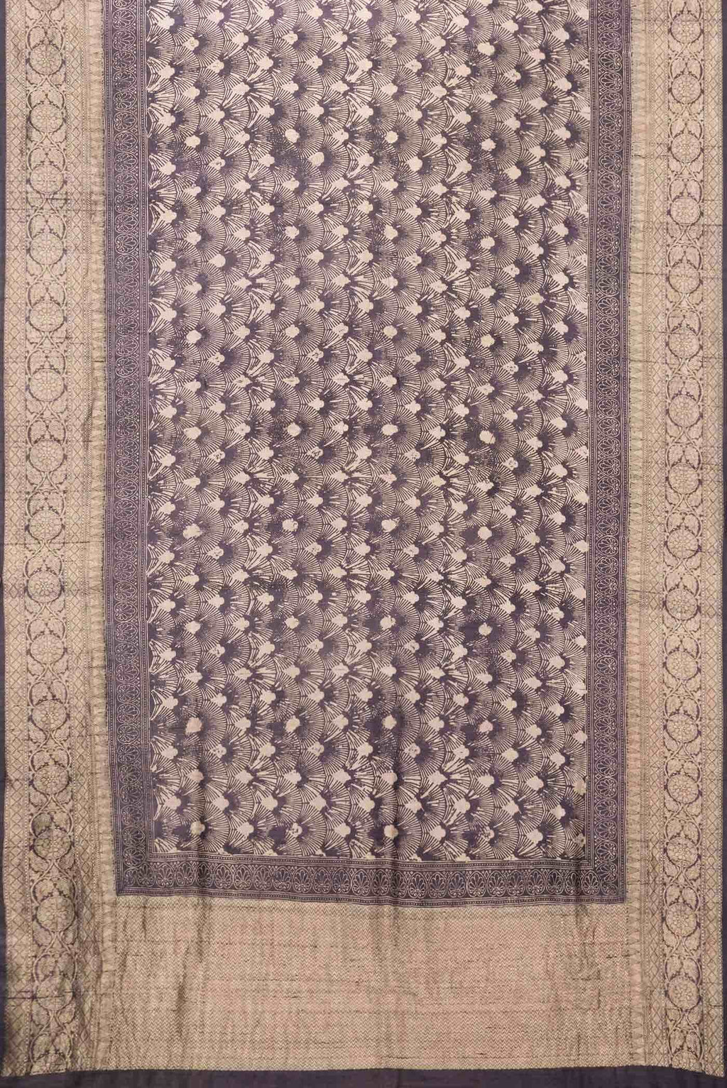 Burgundy Tussar Silk Saree