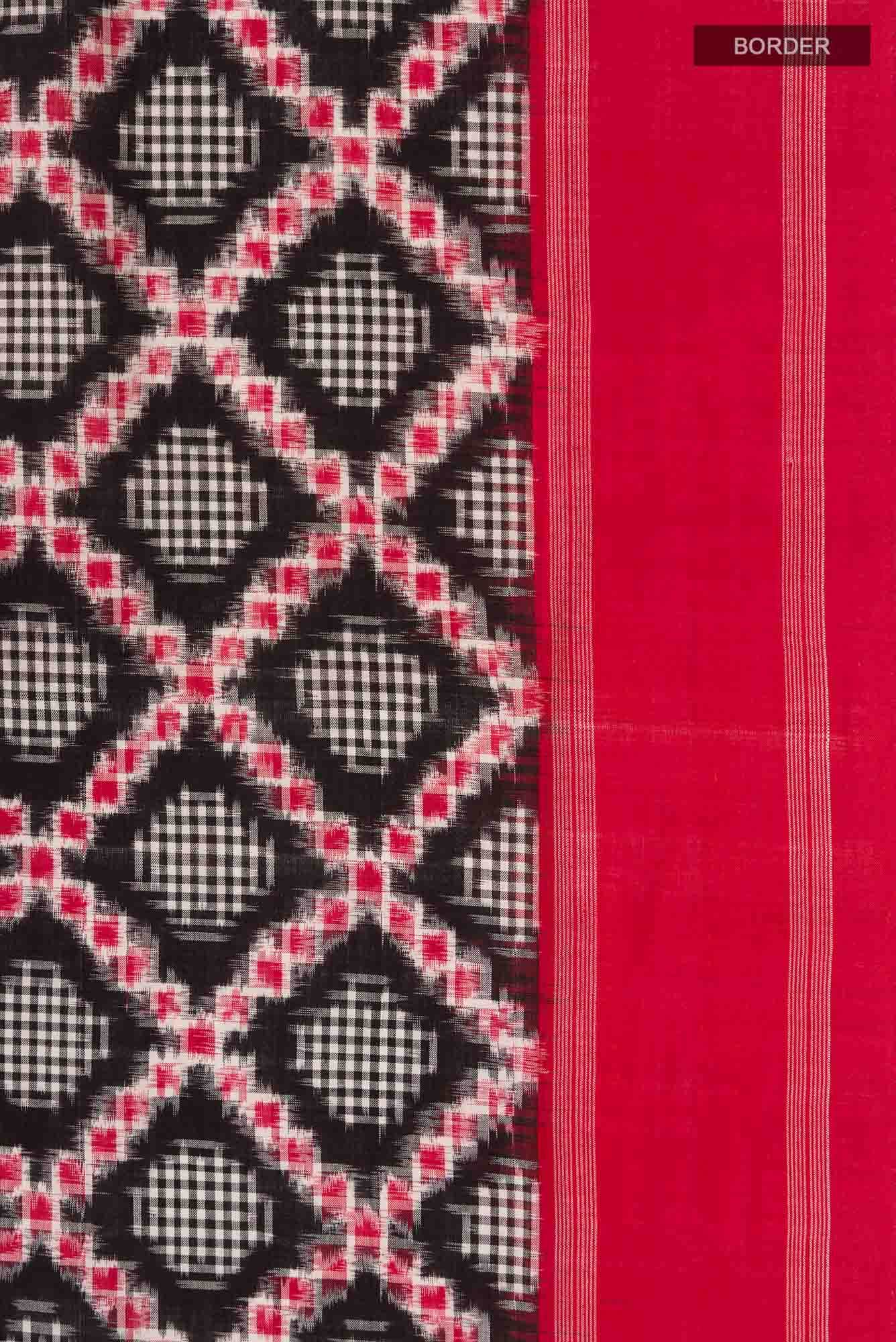 Black Pochampally Cotton Saree