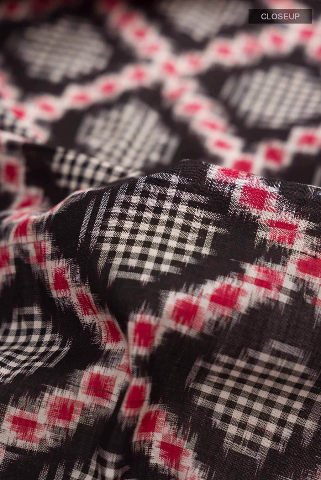 Black Pochampally Cotton Saree