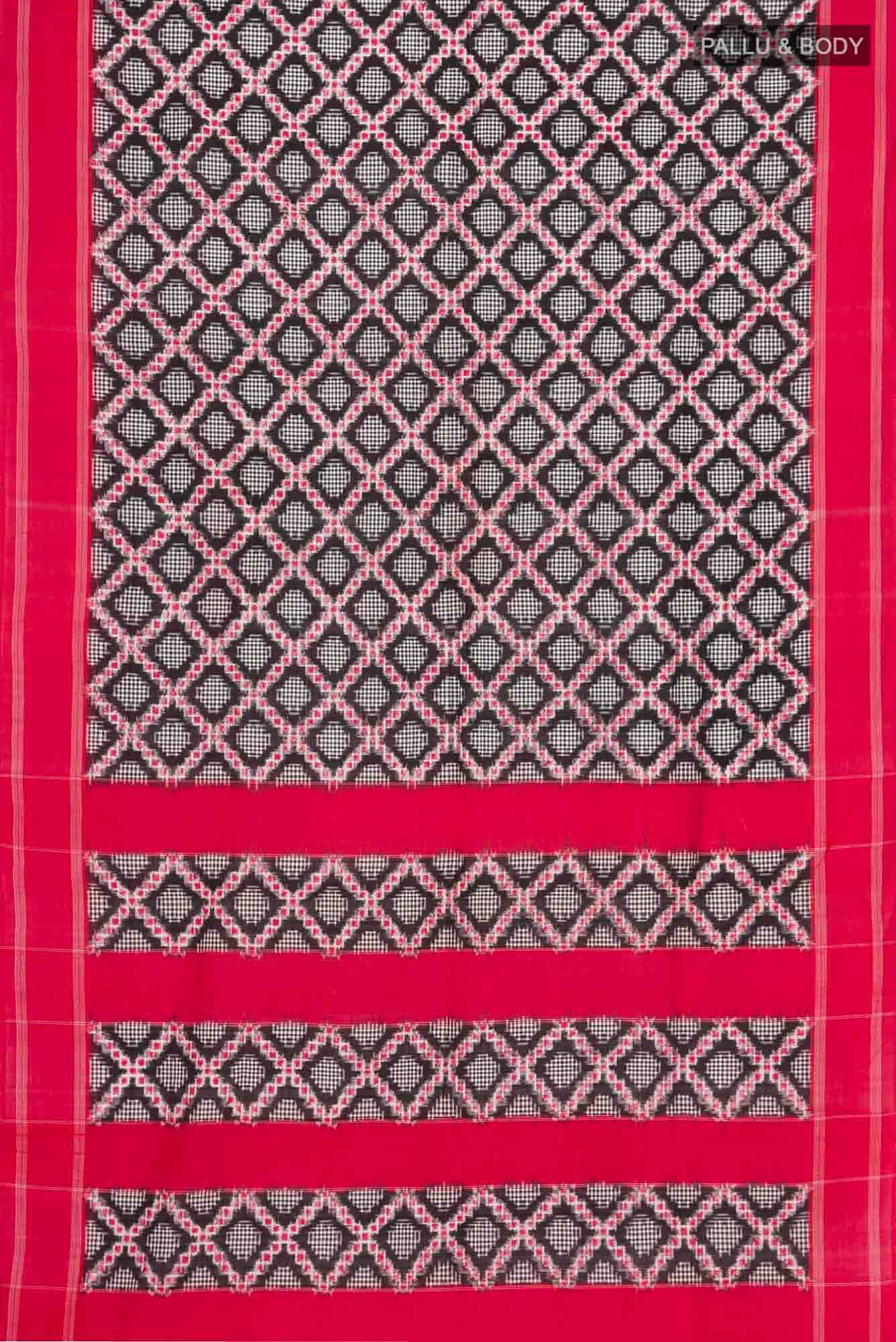 Black Pochampally Cotton Saree