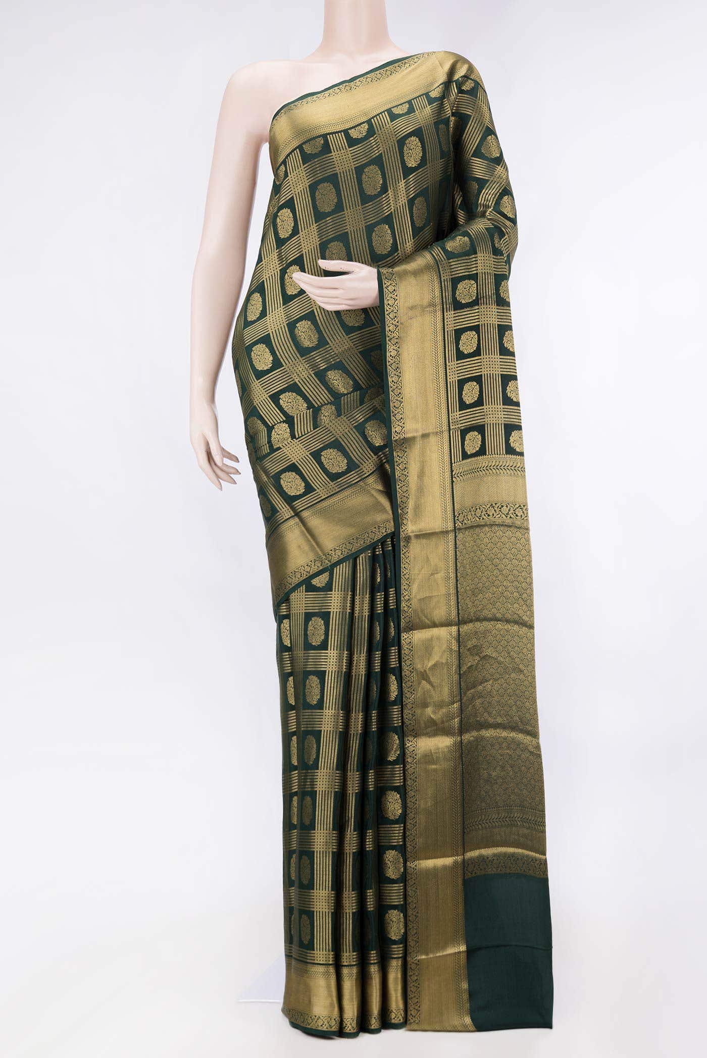 Green Dual Tone Mysore Georgette Saree