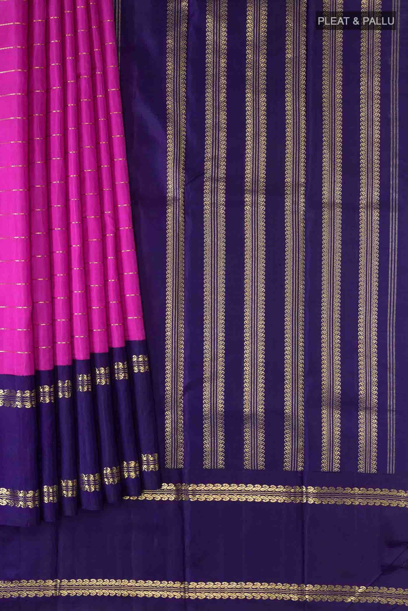 Pure Silk Pure Zari Pink Kanchipuram Saree