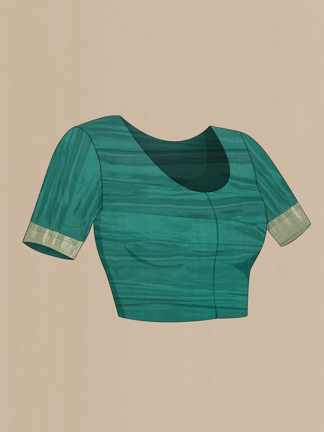 Green Mysore Crepe Saree