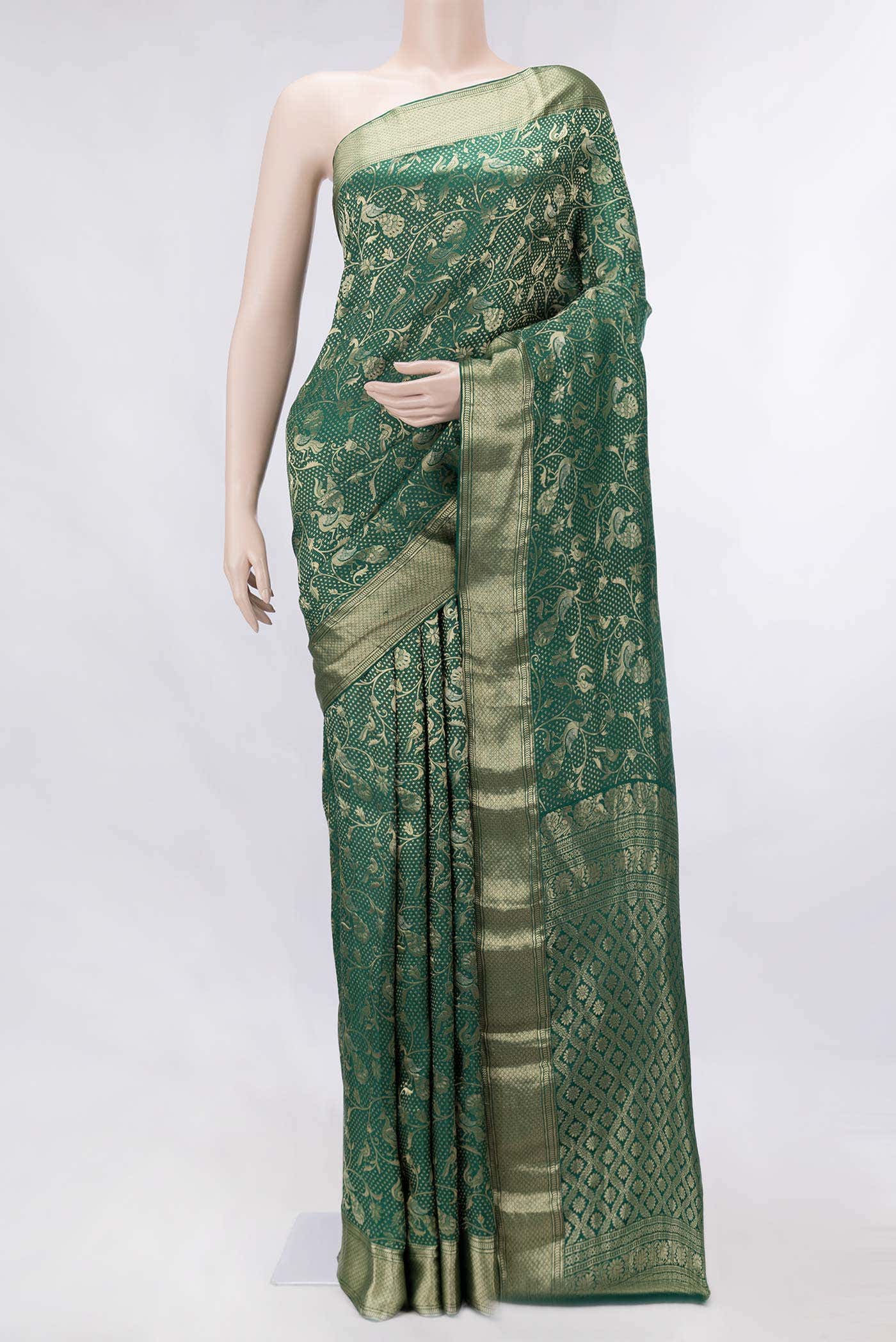 Green Mysore Crepe Saree