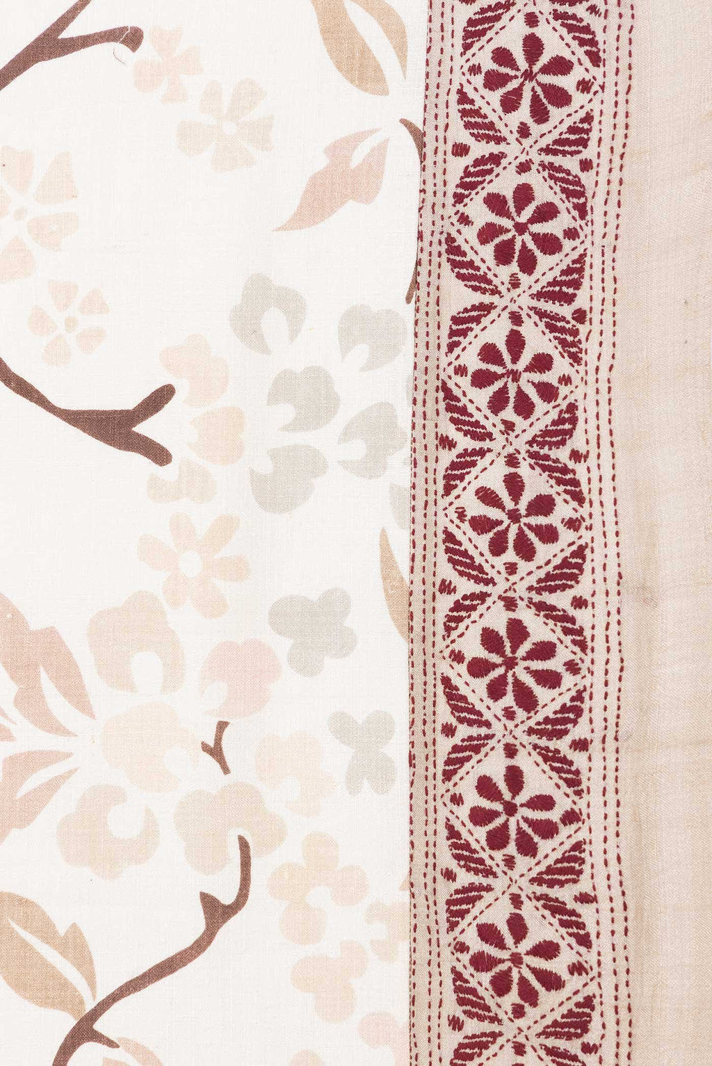 Off White Dual Tone Tussar Silk Saree