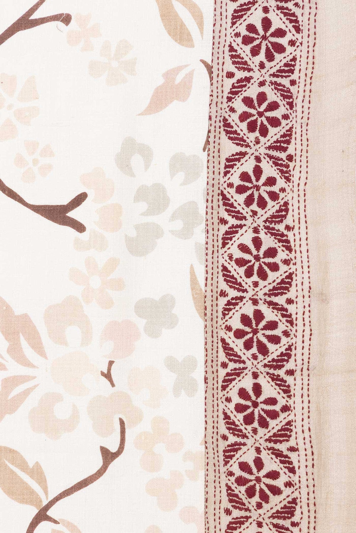 Off White Dual Tone Tussar Silk Saree